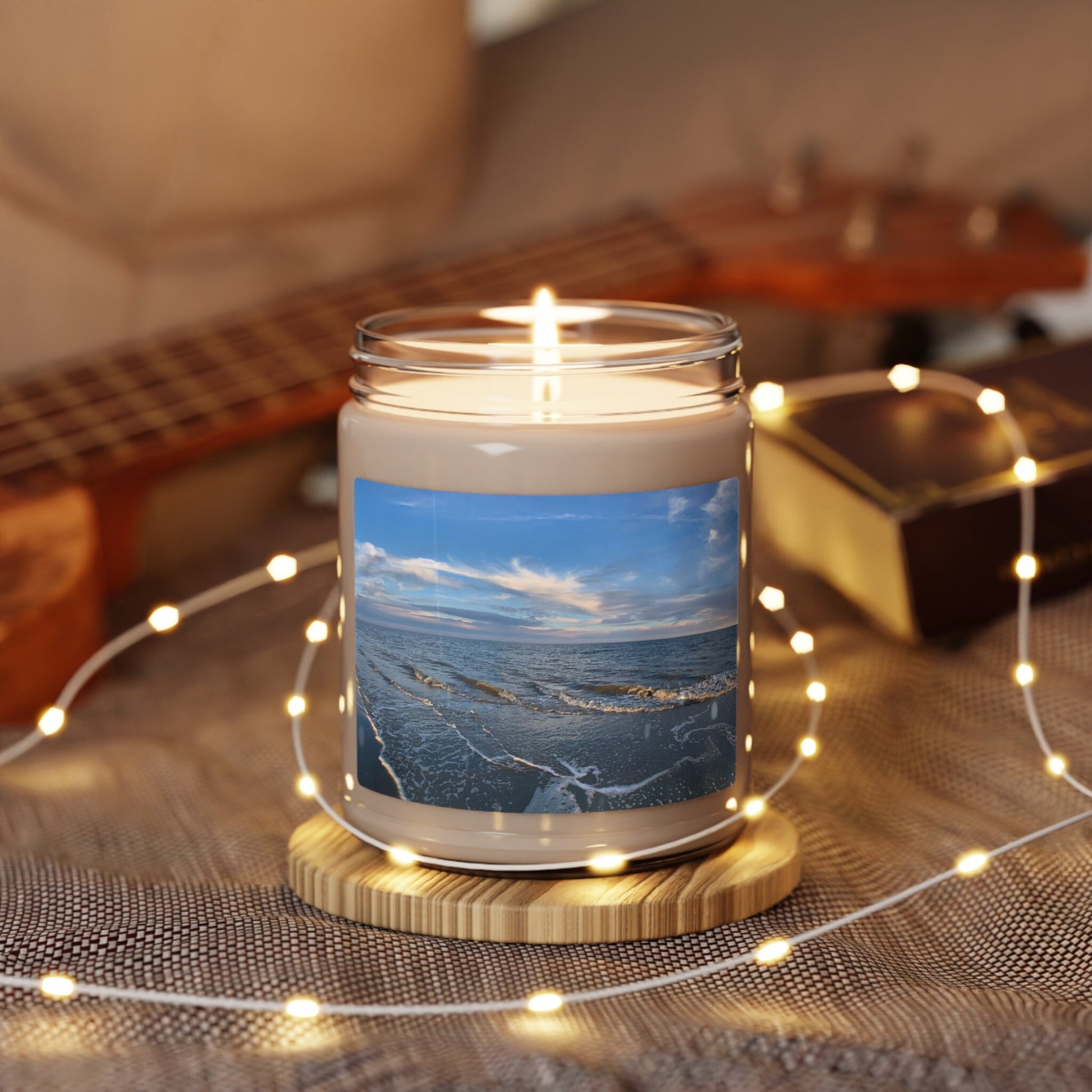 Jar candle (9 oz.) with surf and windswept clouds