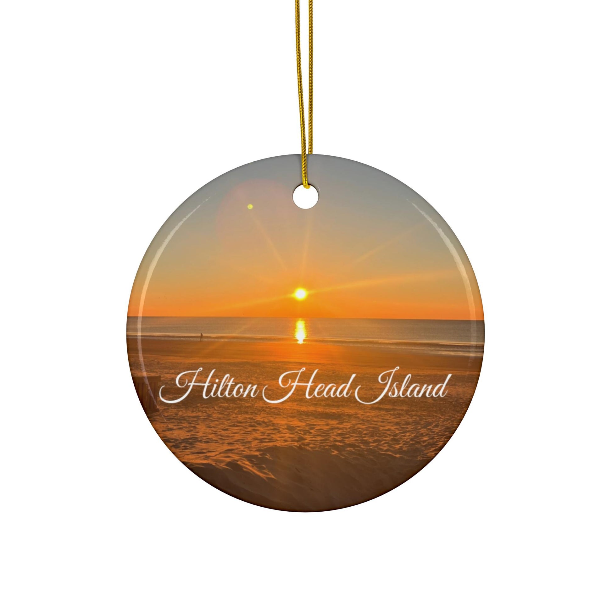 Christmas Ornament, Sunrise on Folly Field Beach on Hilton Head Island, Christmas Tree,
