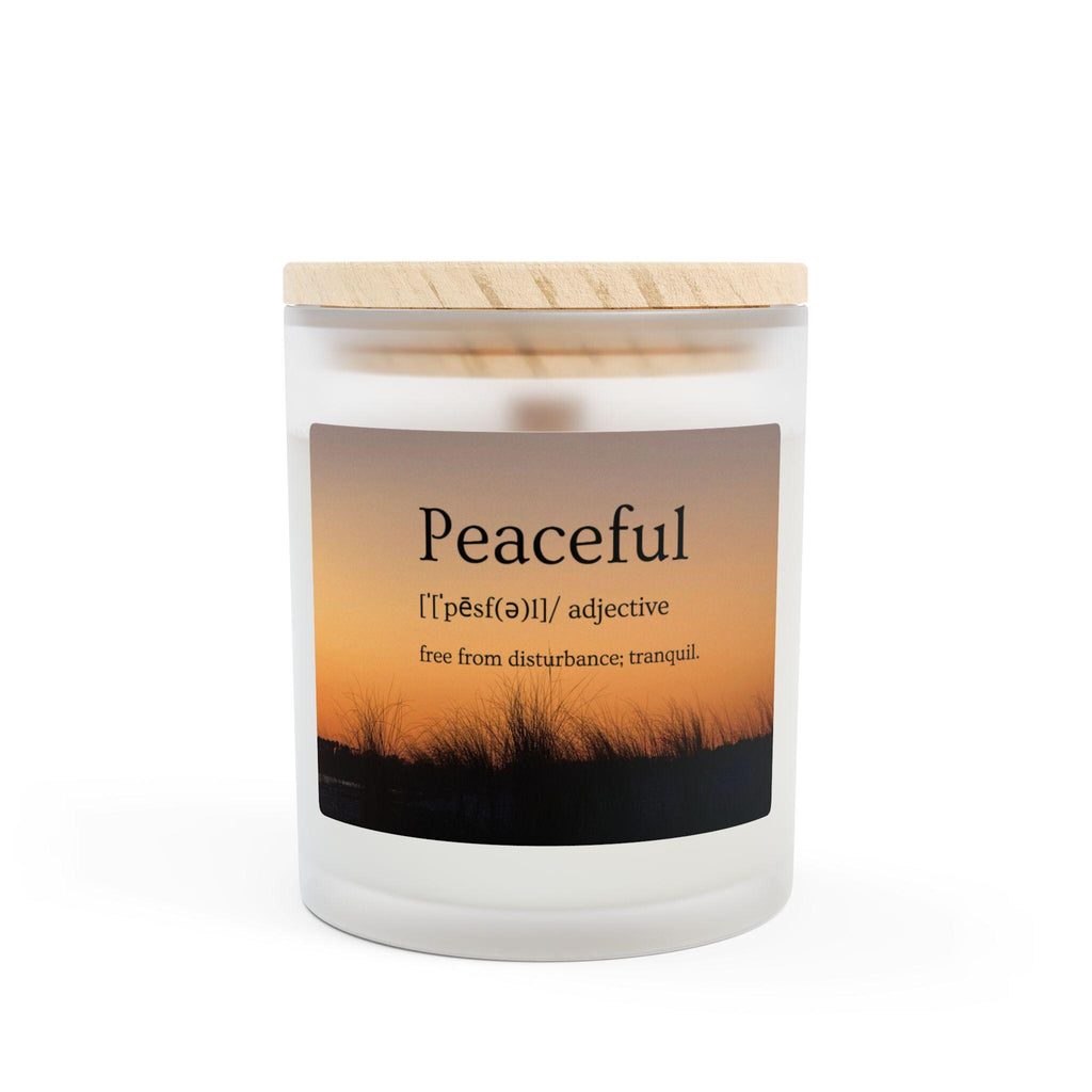 Wood Wick Container Candle "Peaceful" Definition Orange Sunset On HHI (11 oz.)