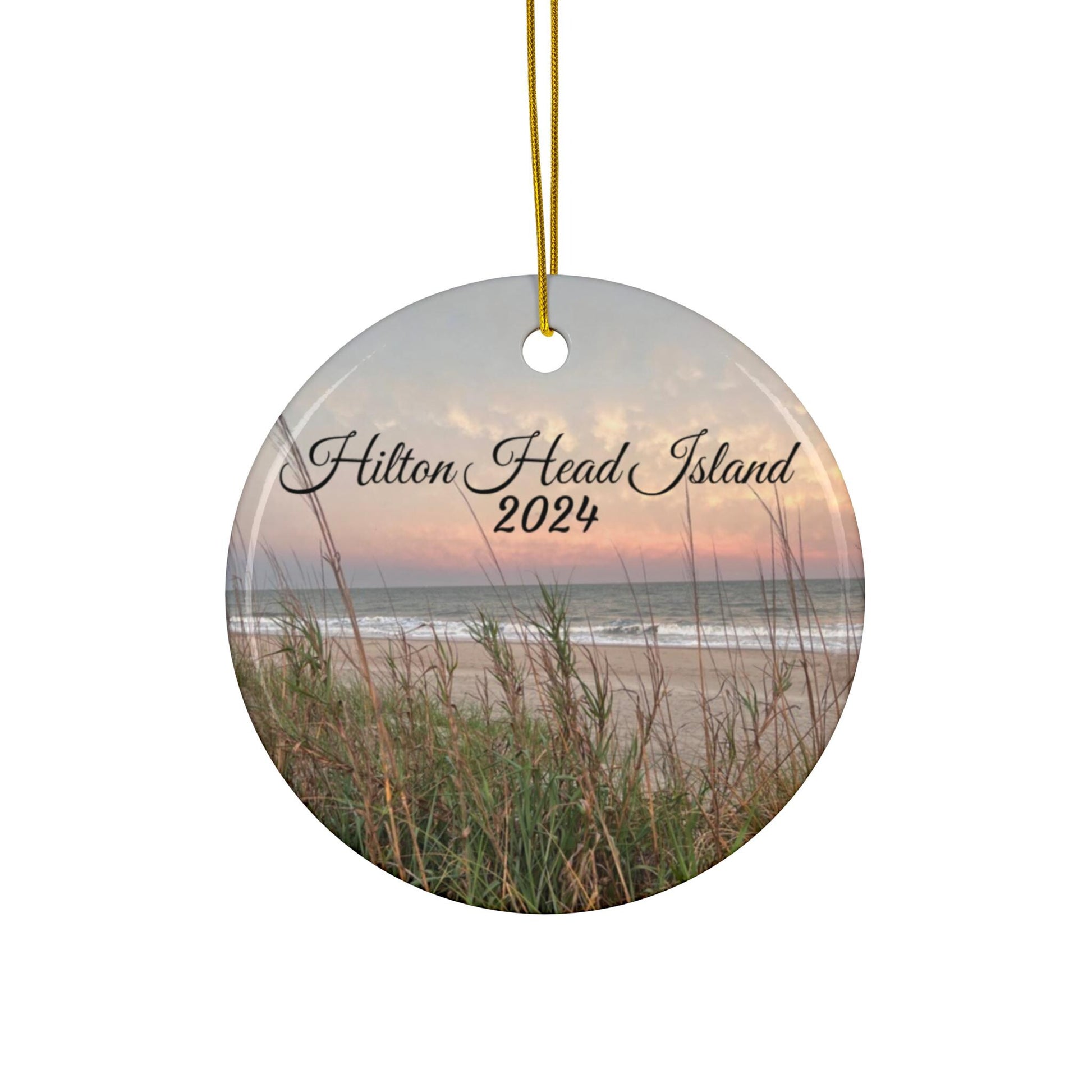 Christmas Ornament: Hilton Head Island Dunes at Sunset