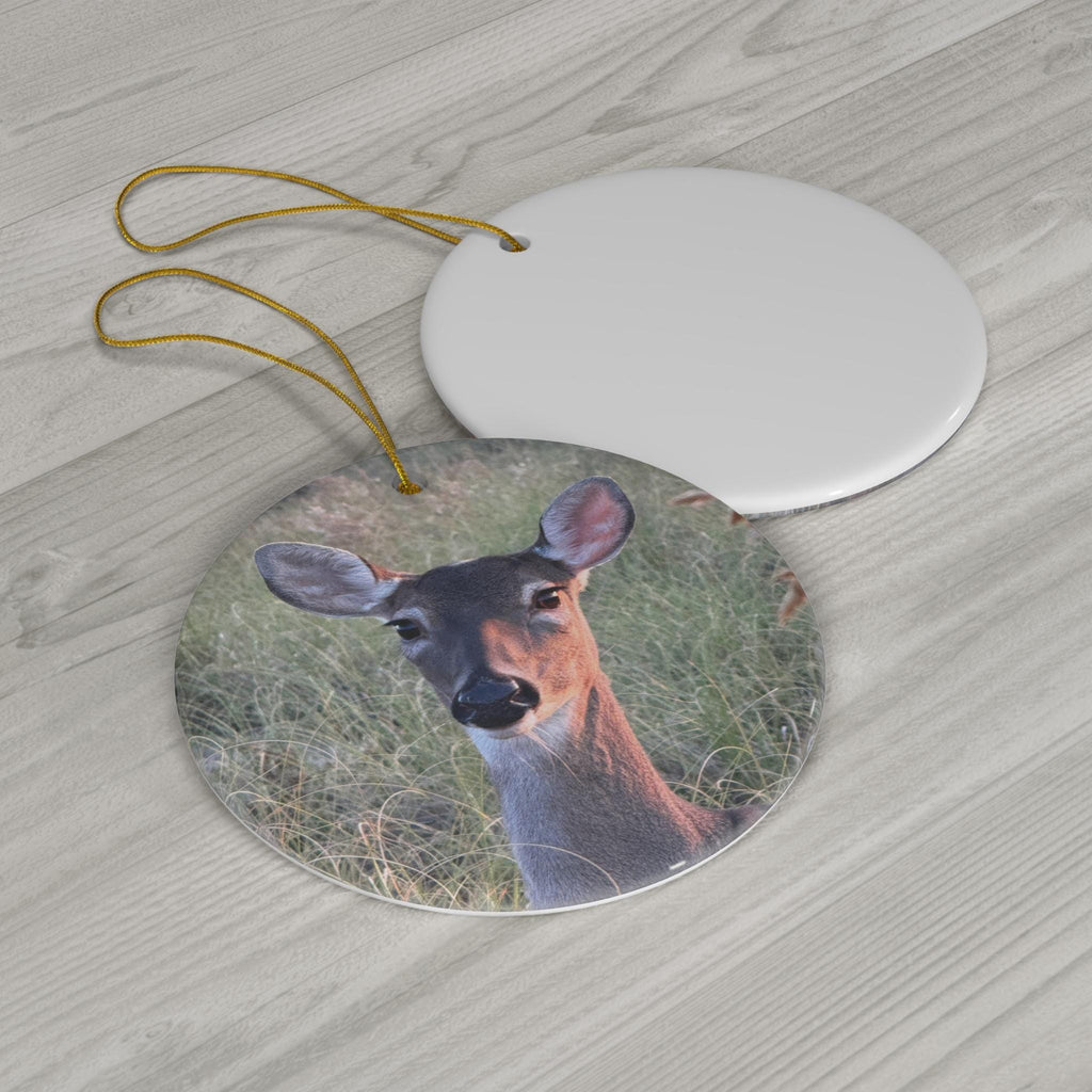 Christmas Ornament, Featuring a doe in the dunes on the beach at Hilton Head Island