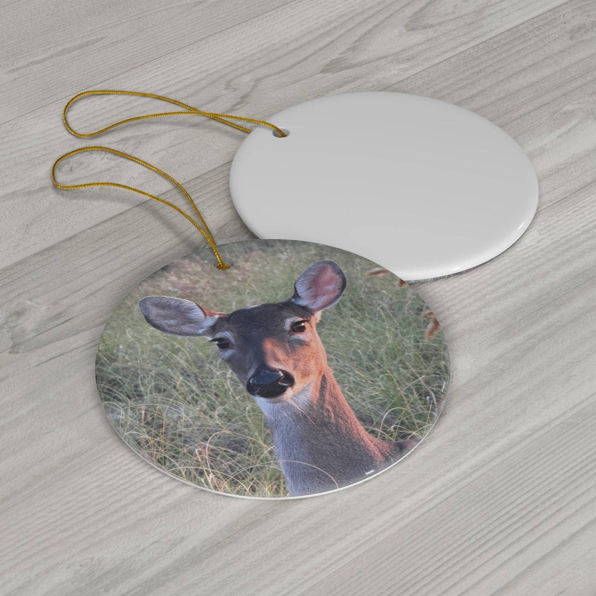 Christmas Ornament, Featuring a doe in the dunes on the beach at Hilton Head Island