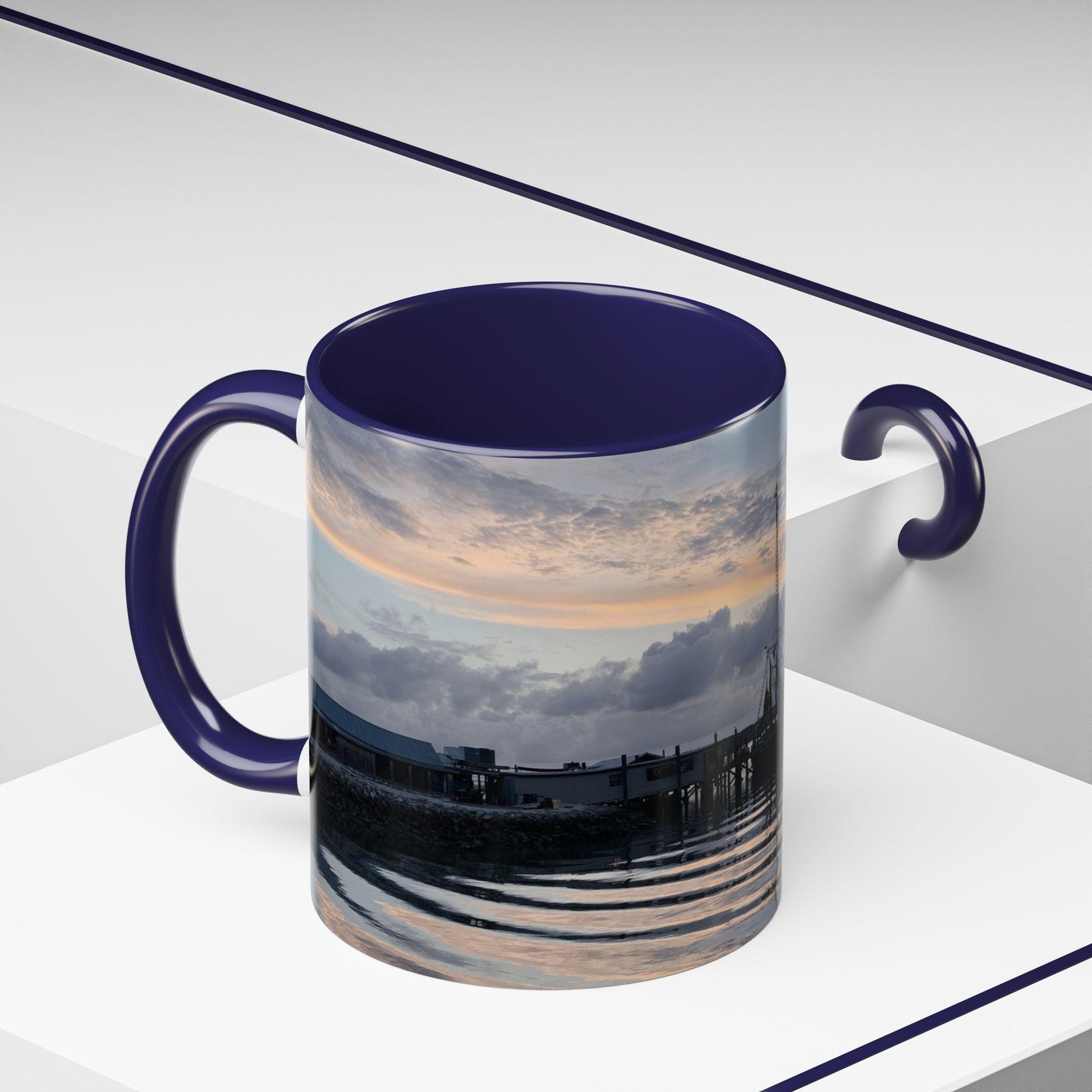 Coffee Mug With Fishing Boat At Sunset on HHI, (15 oz.)