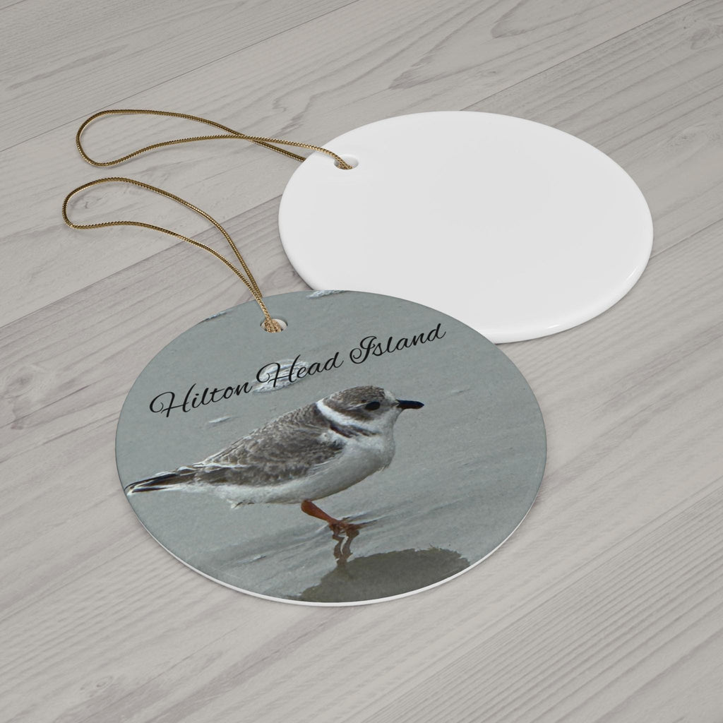 Christmas Ornament, With Piping Plover On HHI Beach