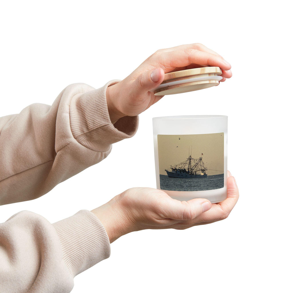 Wood Wick Container Candle -Fishing Boat off Hilton Head island (11 oz.)