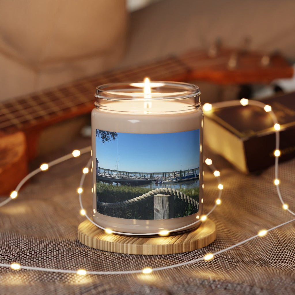 Jar Candle (9 oz.) with image of Daufuskie Island dock