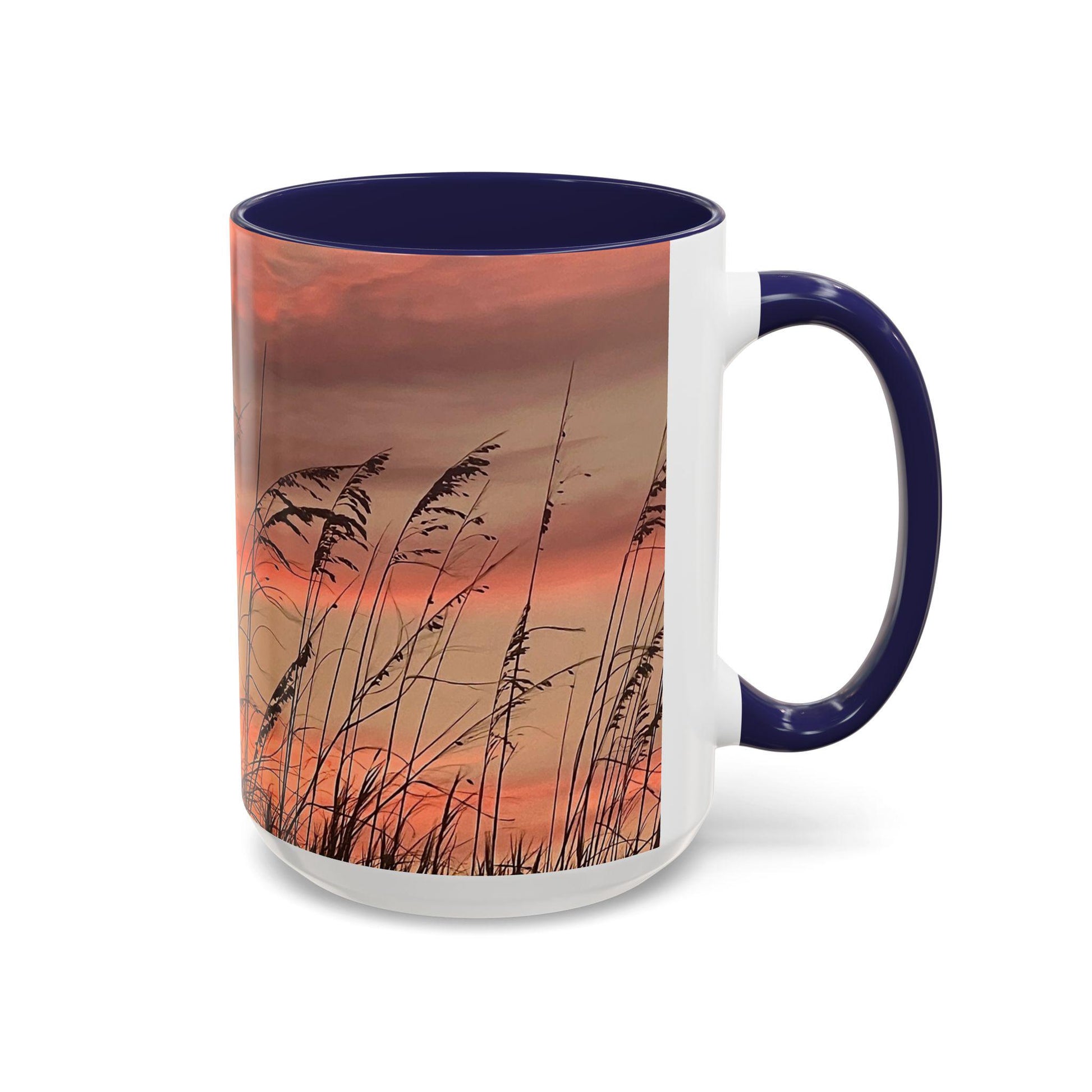 Coffee Mug With Orange Sunset and Sea Oats (15 oz.)
