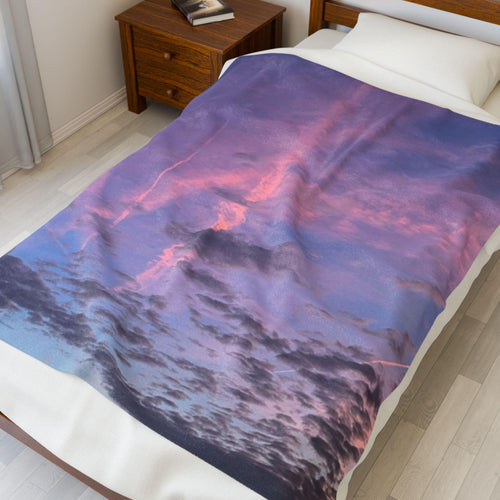Blanket With Purple Sunset On Hilton Head Island