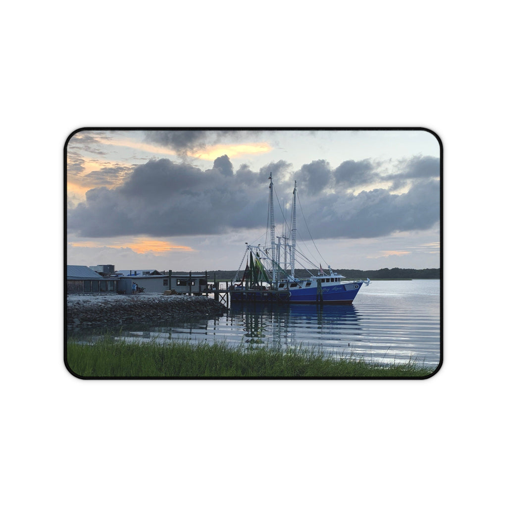 Mousepad With Fishing Boat At Sunset On Hilton Head Island.