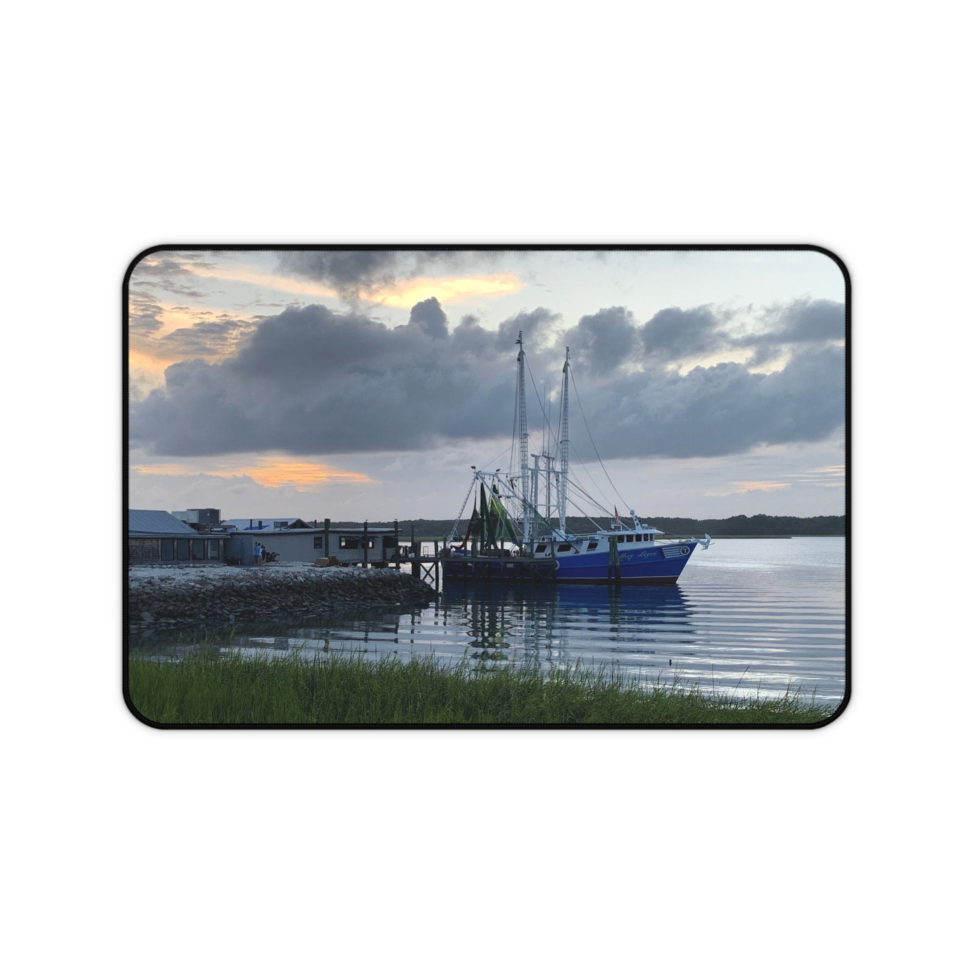 Mousepad With Fishing Boat At Sunset On Hilton Head Island.