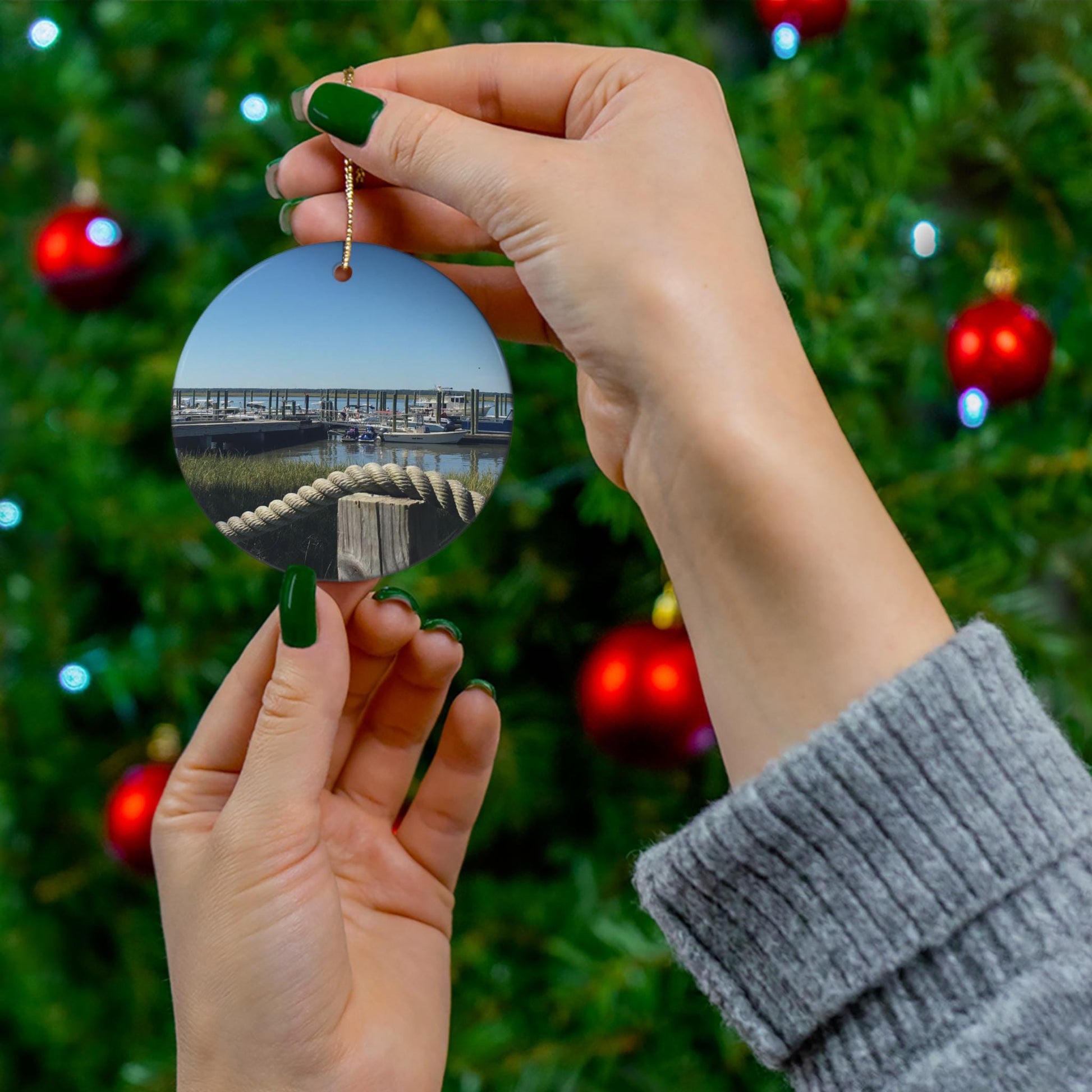 Christmas Ornament, Daufuskie Island Dock
