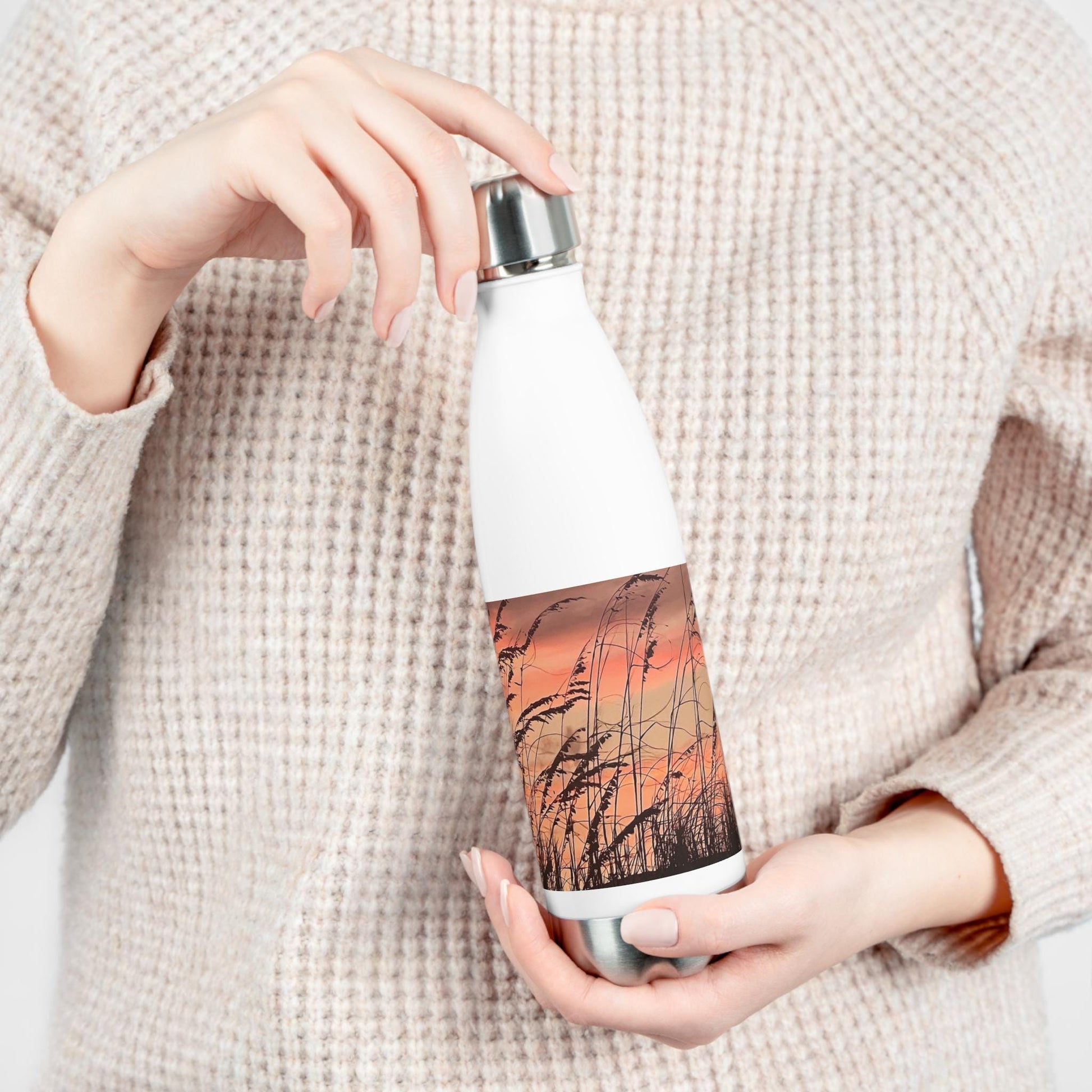 Insulated Water Bottle With Sand Dunes and Orange Sunset On Hilton Head Island (20 oz.)