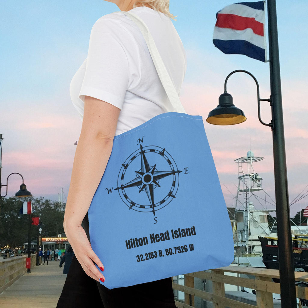 Tote bag: Compass Rose And HHI Latitude/Longitude