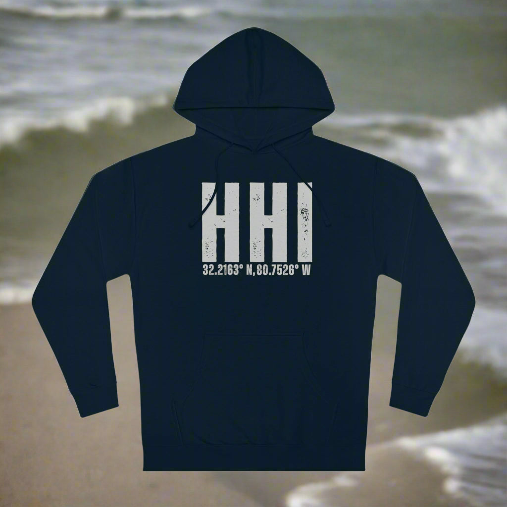 Hilton Head Hoodie Sweatshirt With Latitude/Longitude