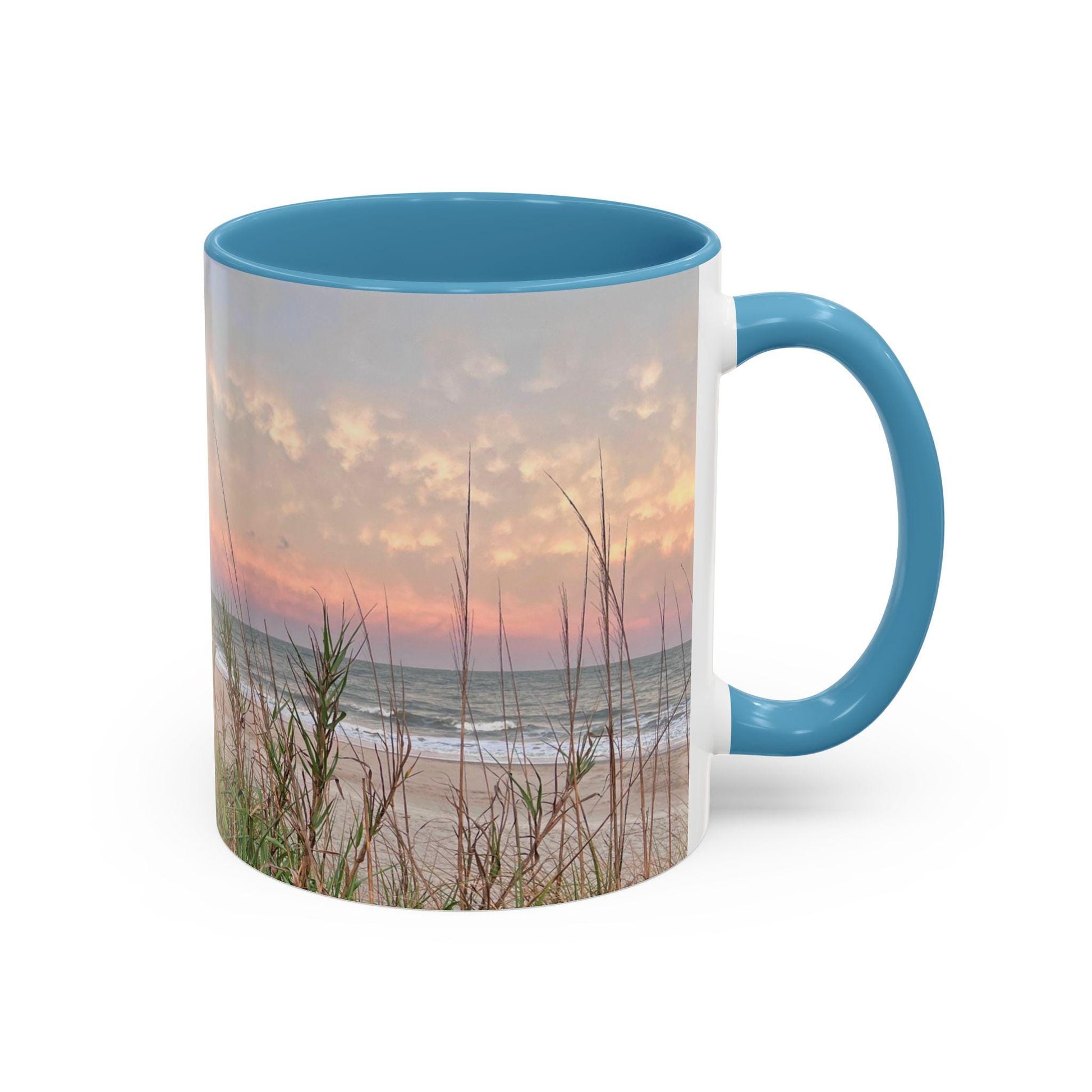Mug With Folly Field Beach Dunes On Hilton Head Island at sunset, 15 oz.