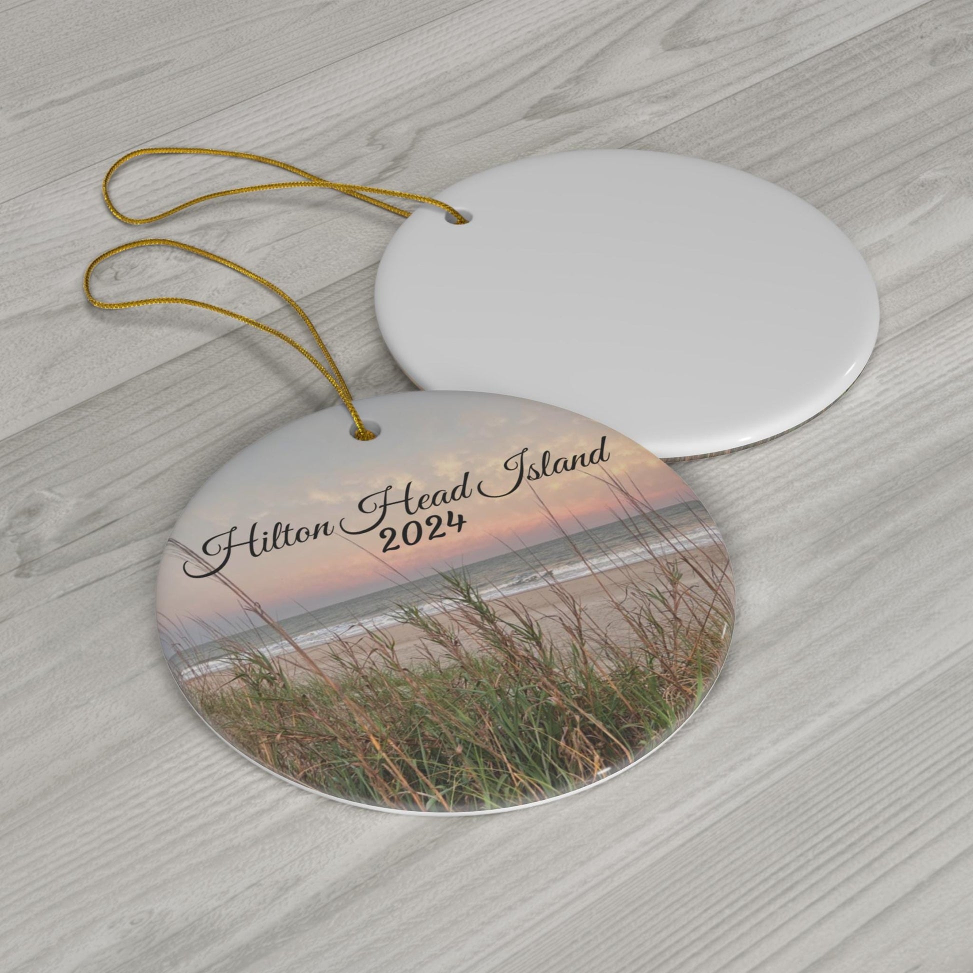 Christmas Ornament: Hilton Head Island Dunes at Sunset