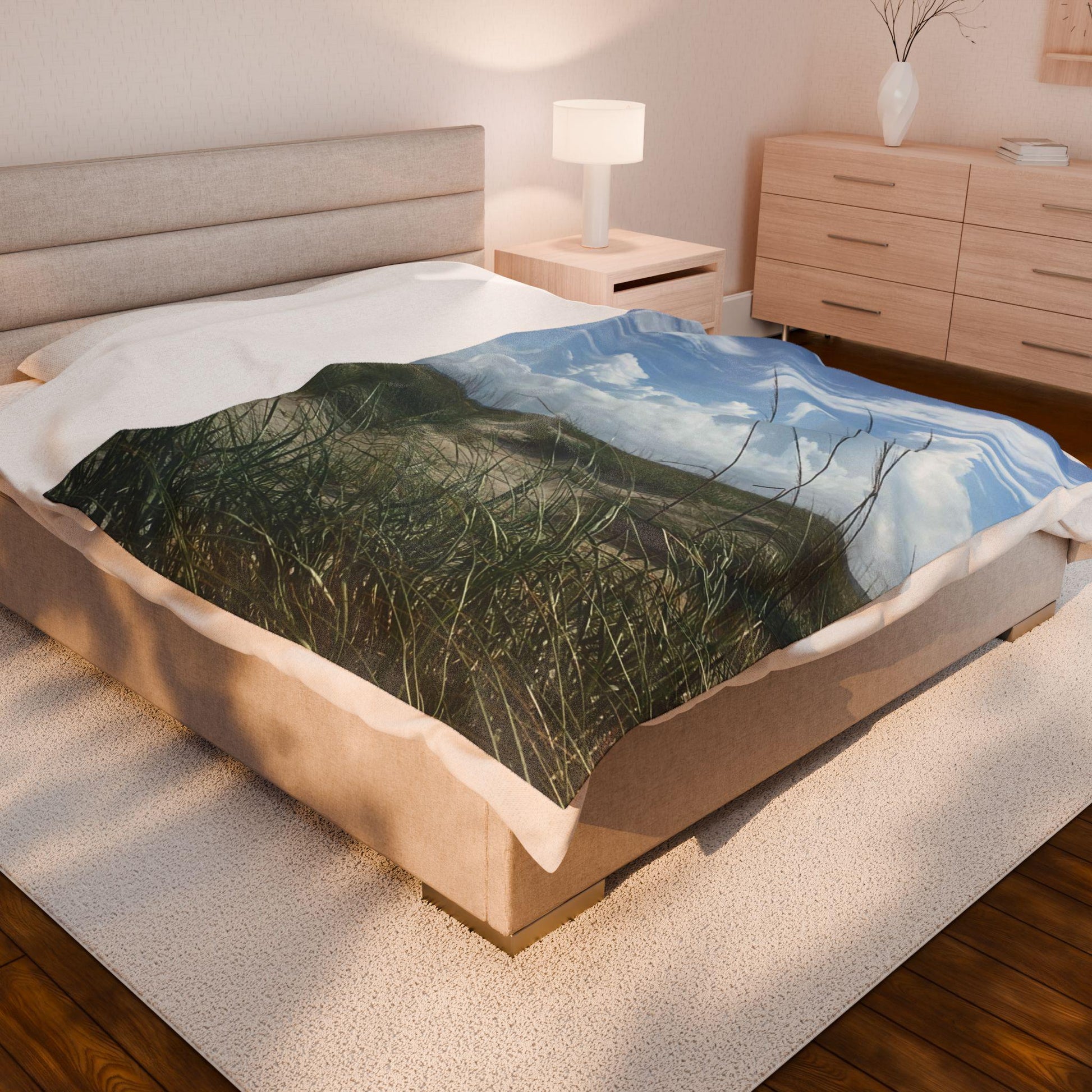 Velveteen Blanket with Coastal Dunes and Clouds On Hilton Head Island