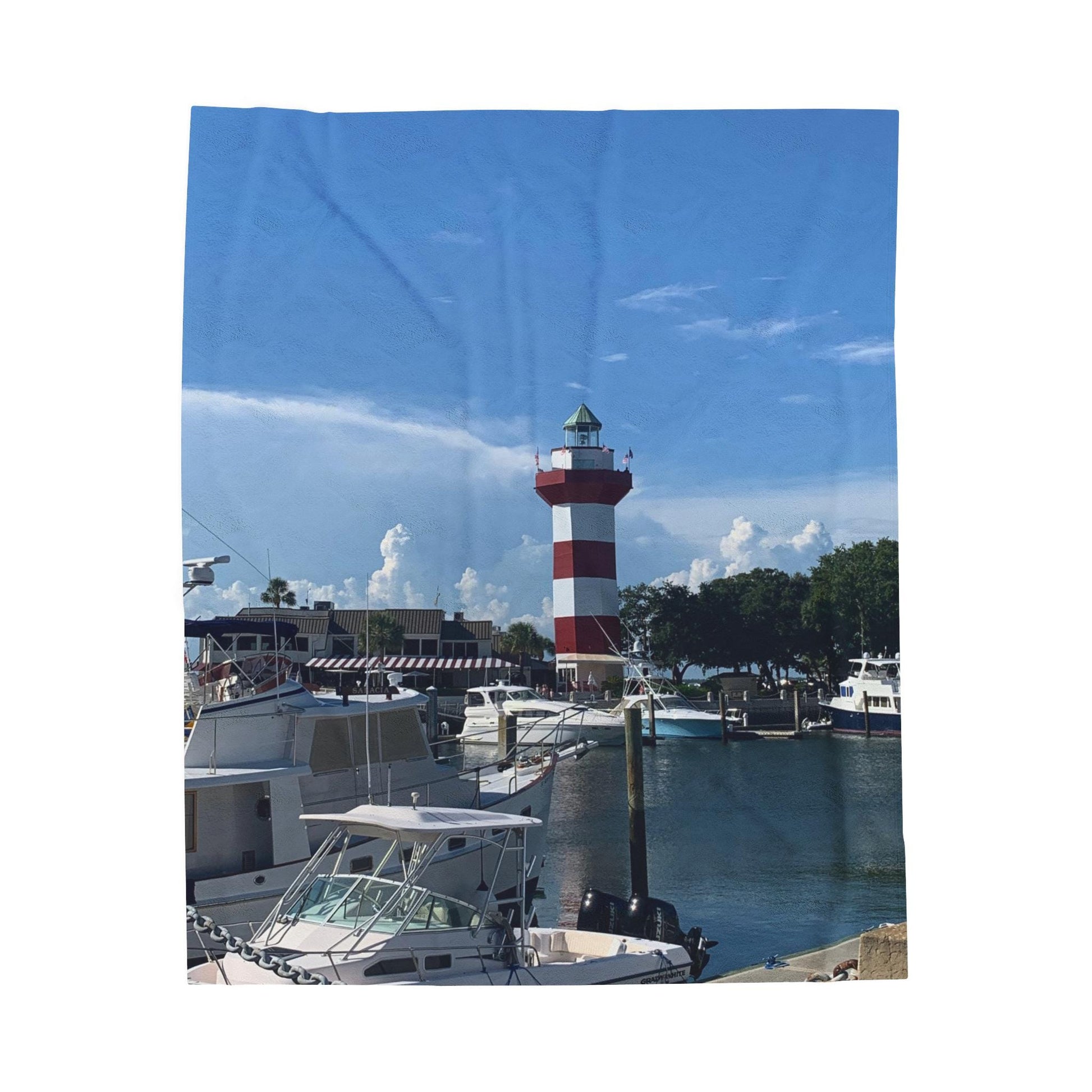 Velveteen Blanket With Sea Pines Light House