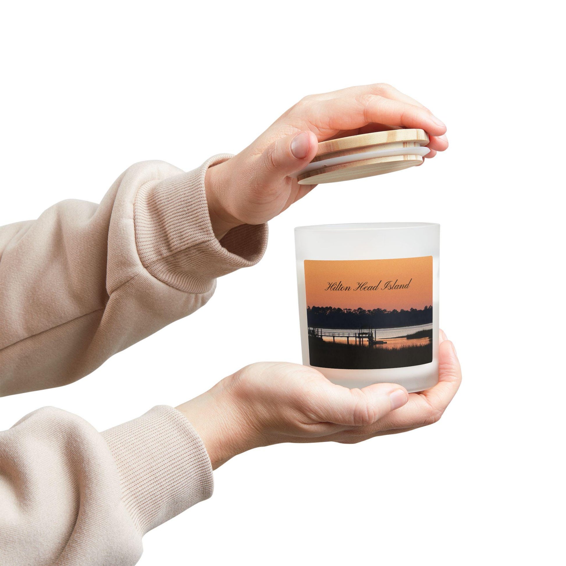 Wood Wick Container Candle With Golden Sunset On HHI (11 oz.)