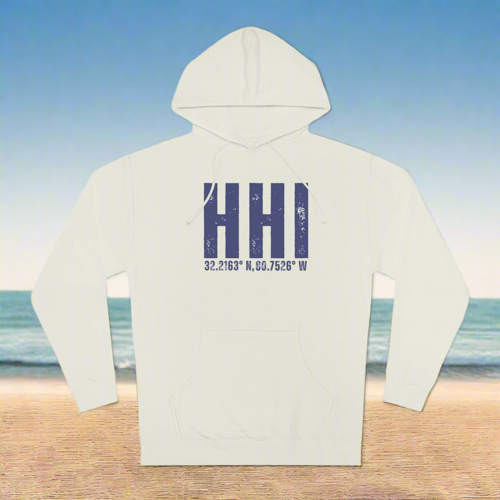 Hilton Head Hoodie Sweatshirt With Latitude/Longitude