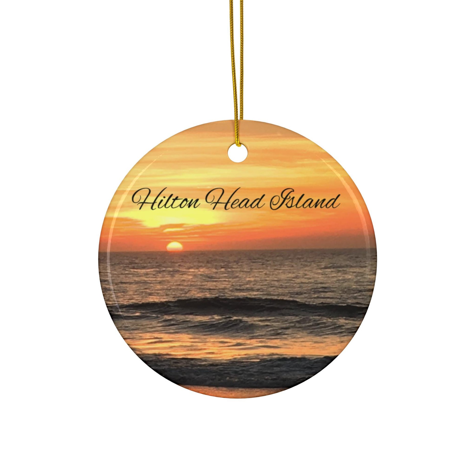 Christmas Ornament, Sunrise at Folly Field Beach on Hilton Head Island