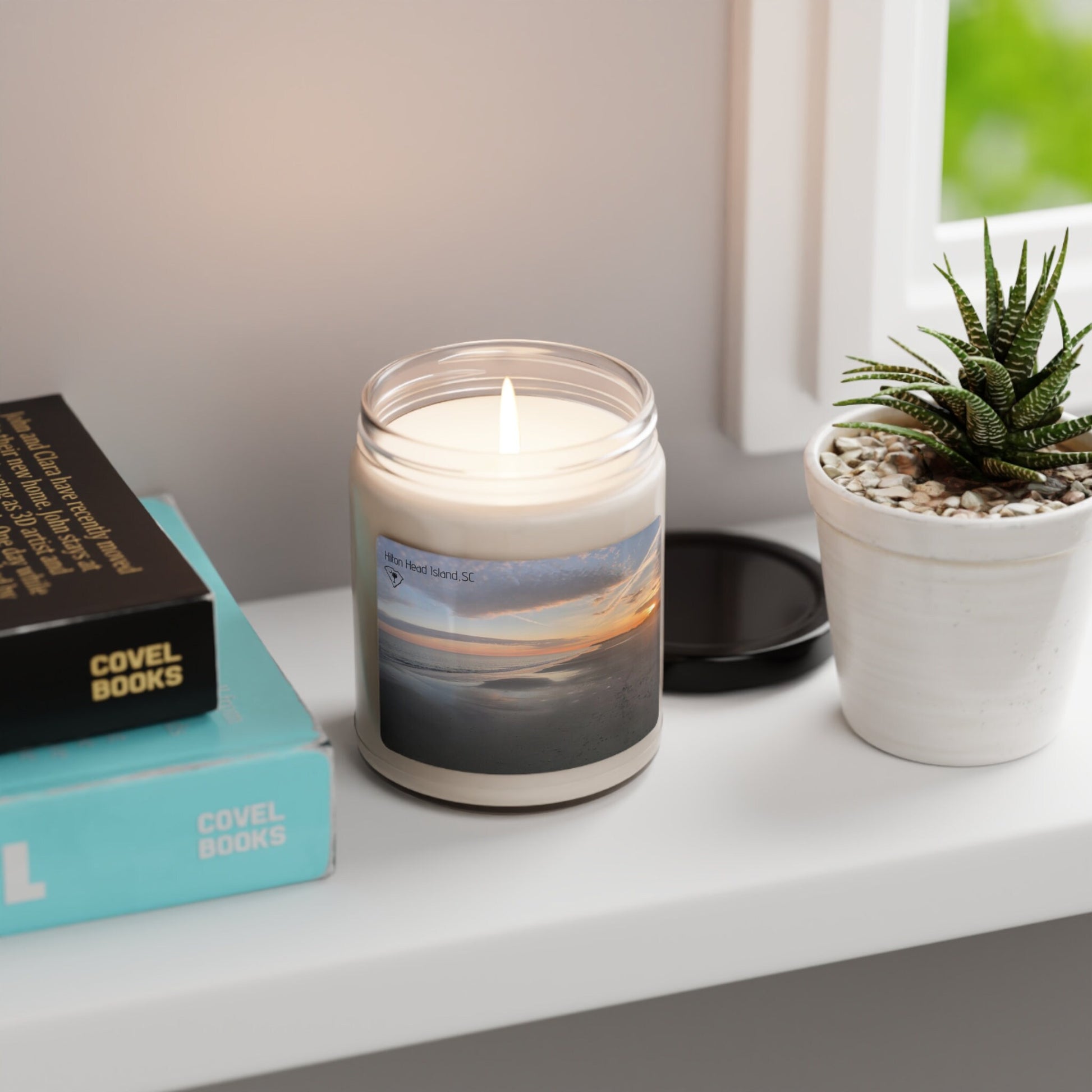 Jar Candle With Pastel Sunset Container Candle (9oz), Hilton Head Island