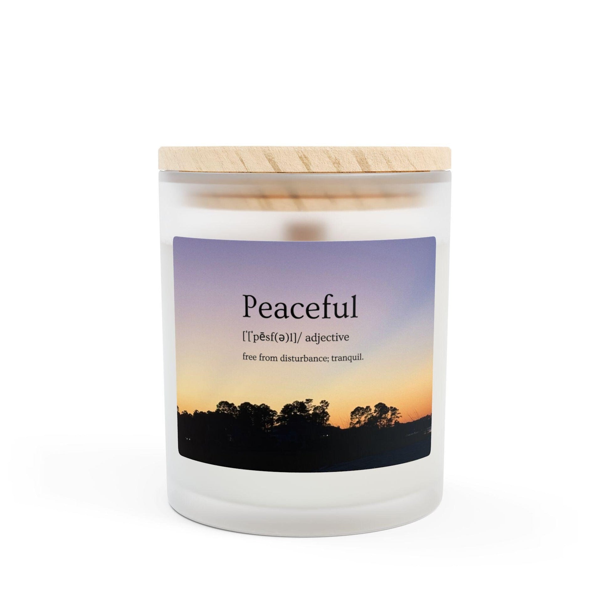 Wood Wick Container Candle Definition of Peaceful - with Sunset (11 oz.)