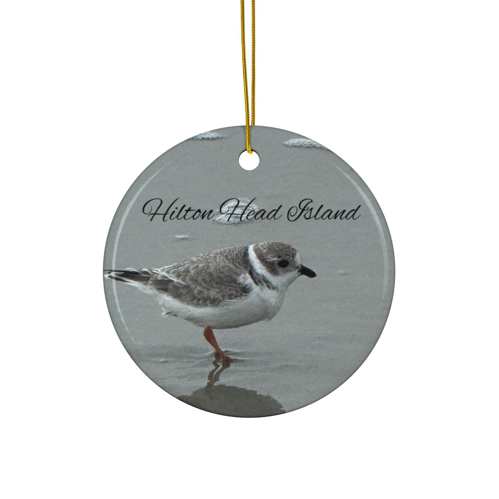 Christmas Ornament, With Piping Plover On HHI Beach