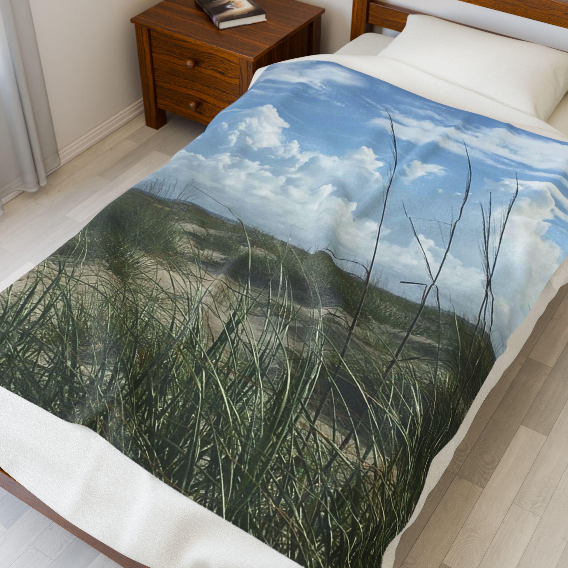 Velveteen Blanket with Coastal Dunes and Clouds On Hilton Head Island