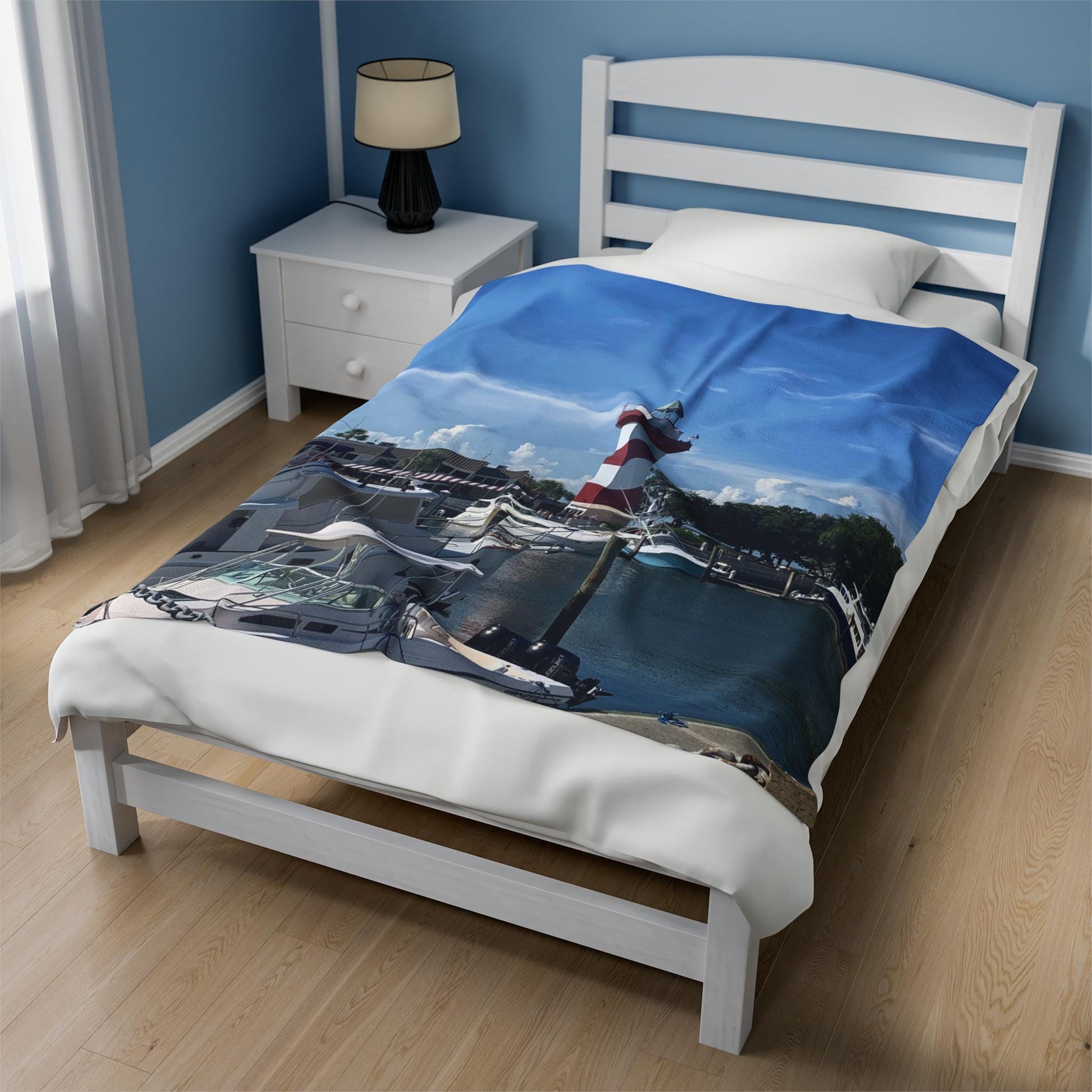 Velveteen Blanket With Sea Pines Light House