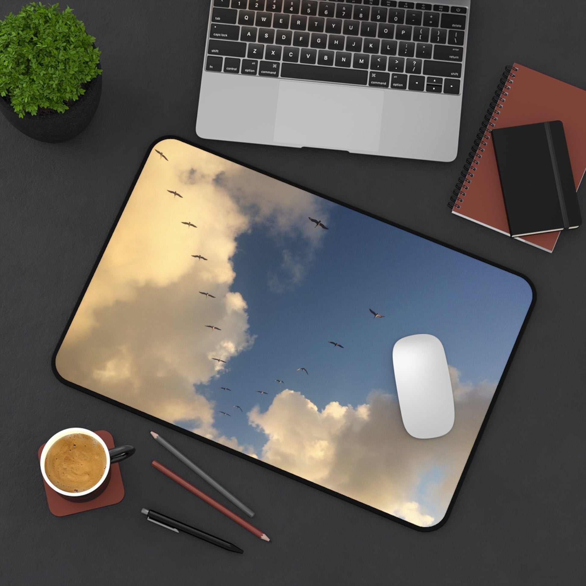 Mousepad: Flock Of Sand Hill Cranes In Flight