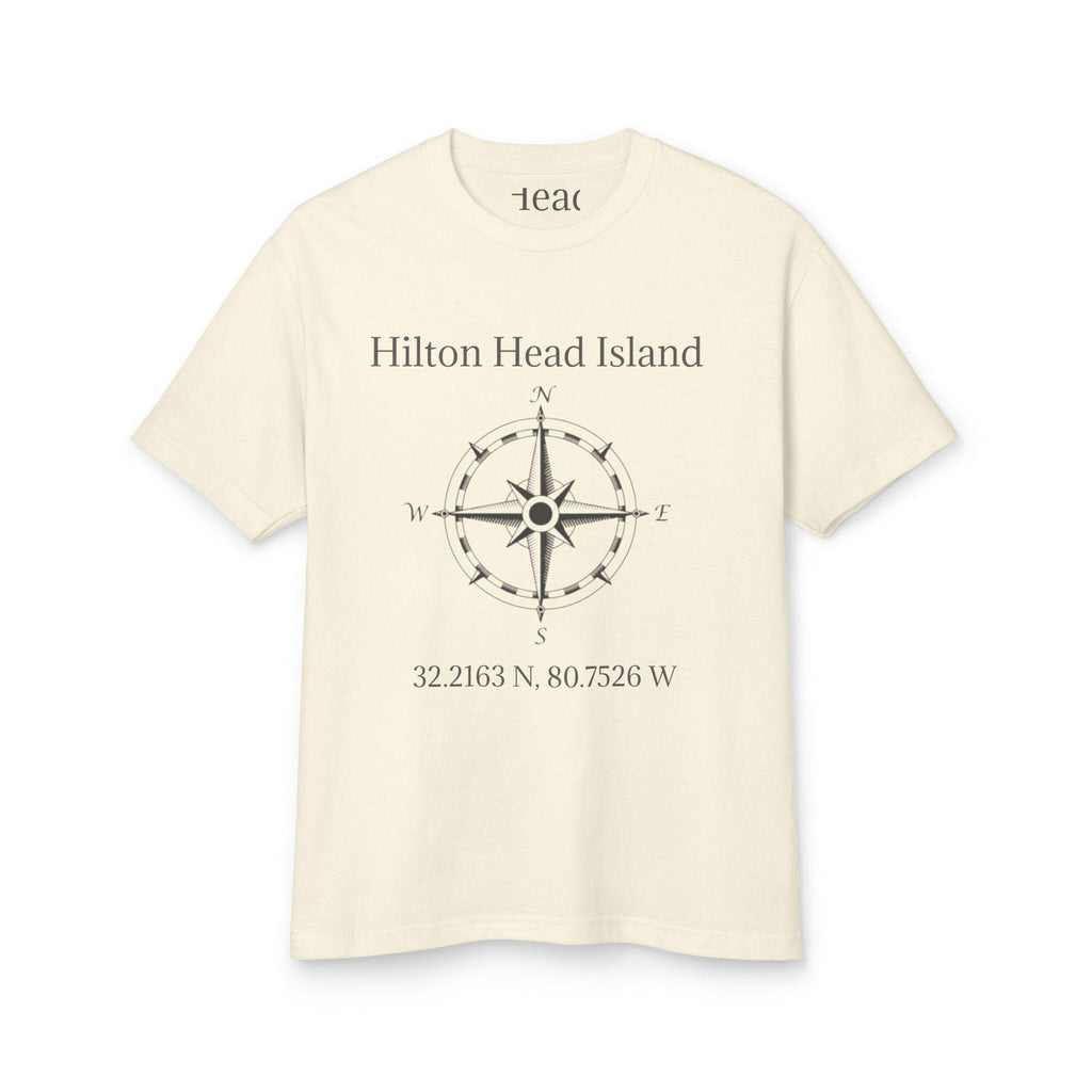 T-shirt Compass Rose with Hilton Head Island Latitude, Longitude Coordinates