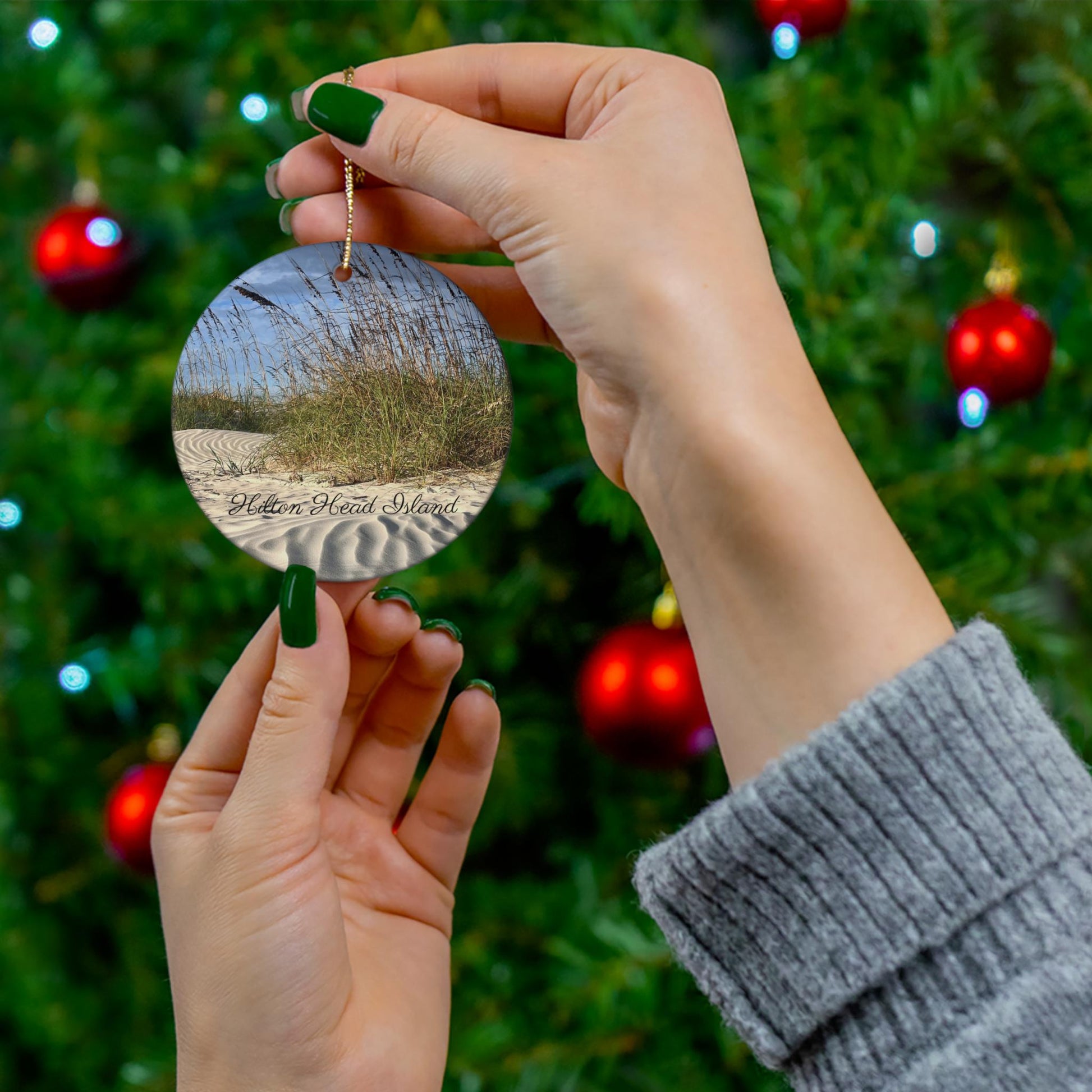 Christmas Ornament featuring Hilton Head Island Dunes