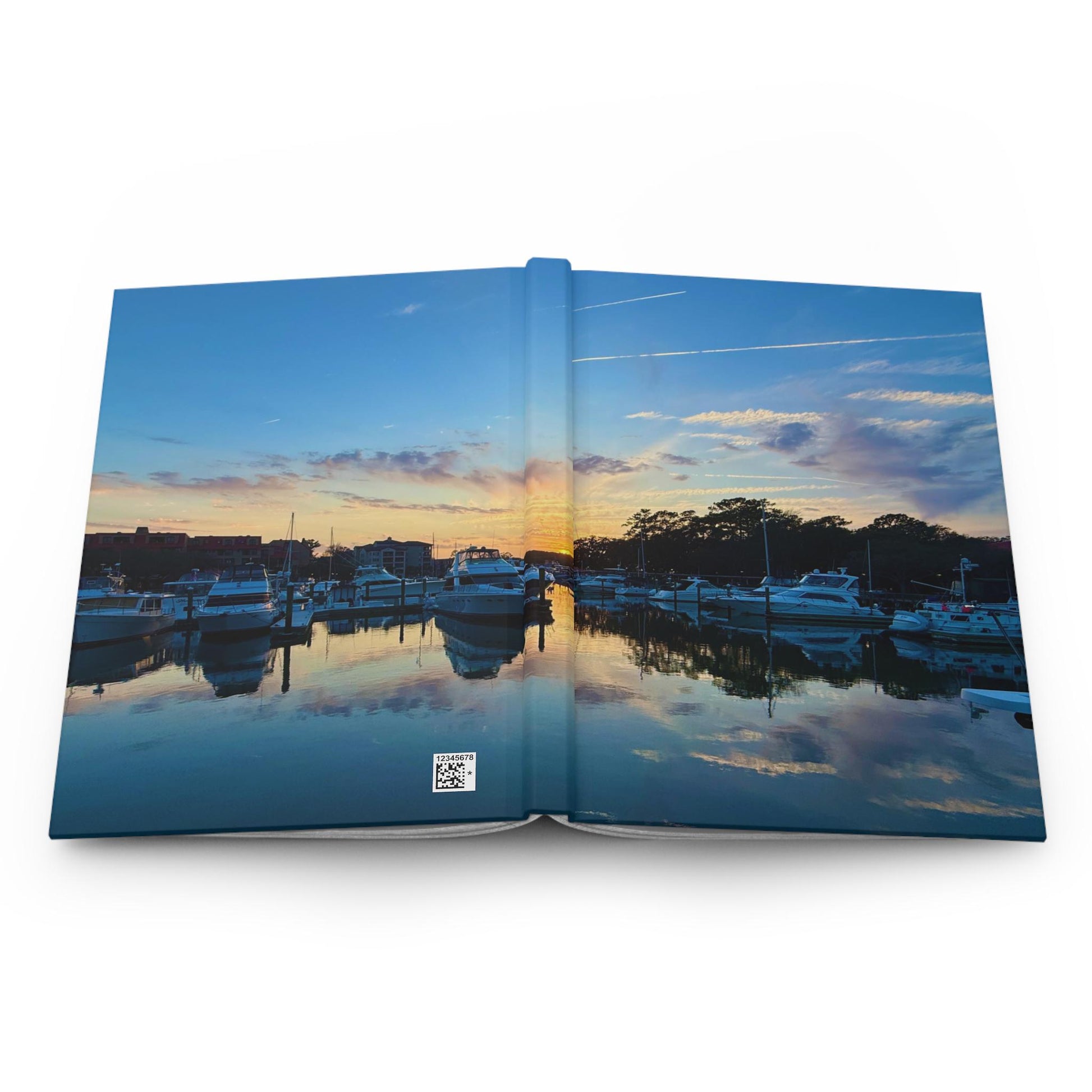Hardcover journal with Hilton Head Island's Shelter Cove at Sunset