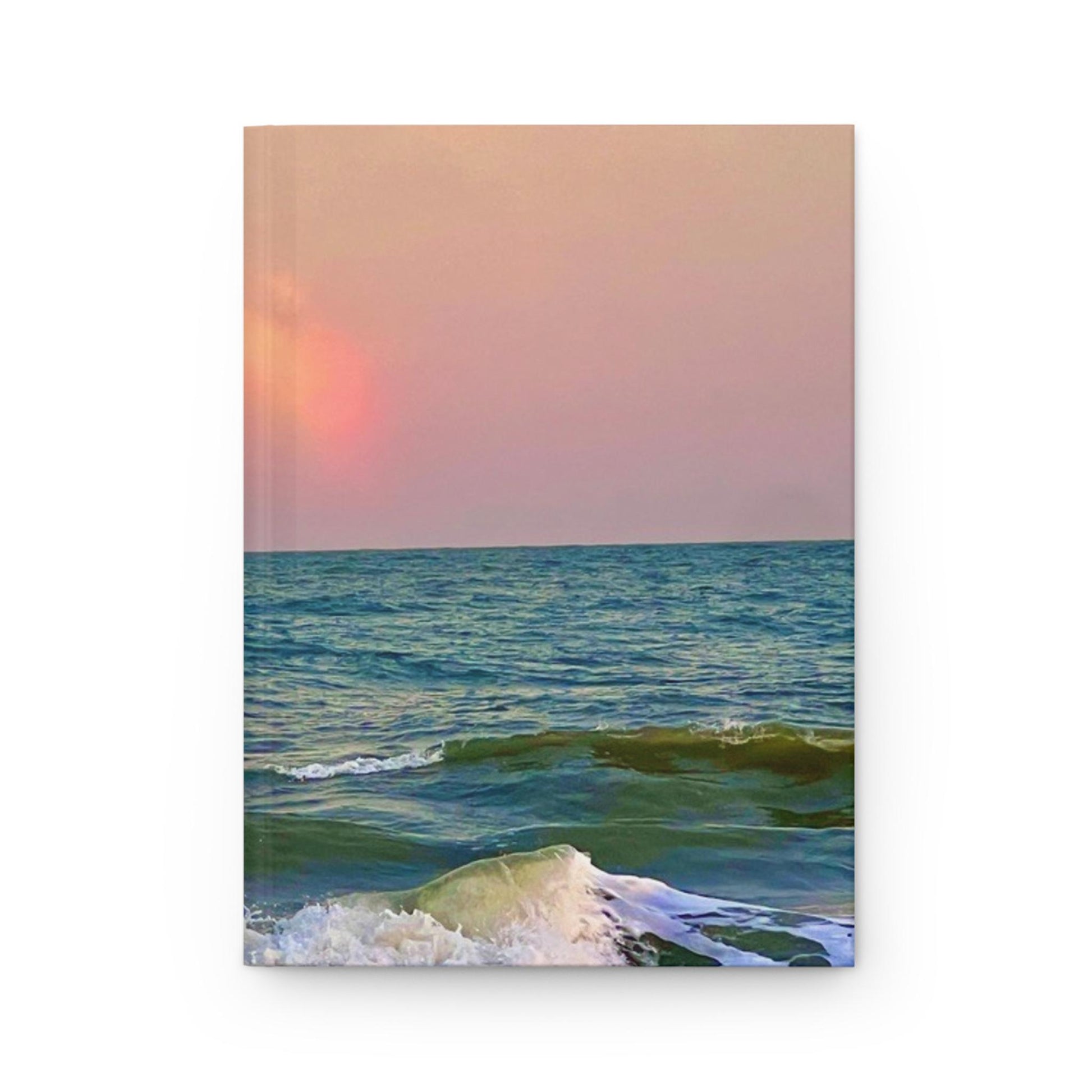 Hard cover Journal with image of Hilton Head Island Ocean at sunset
