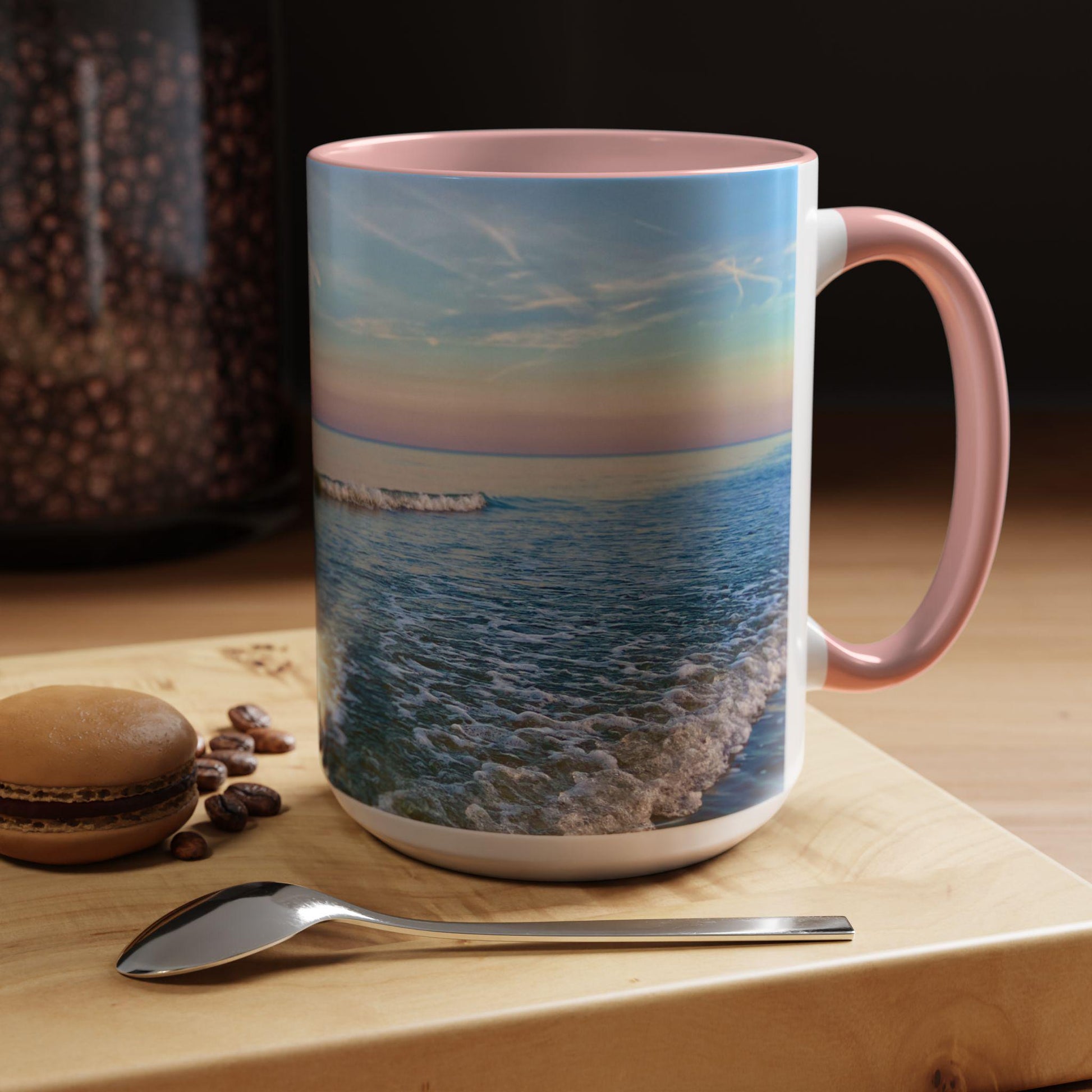 Coffee Mug With Rainbow-Hued Hilton Head Sunset (15 oz.)
