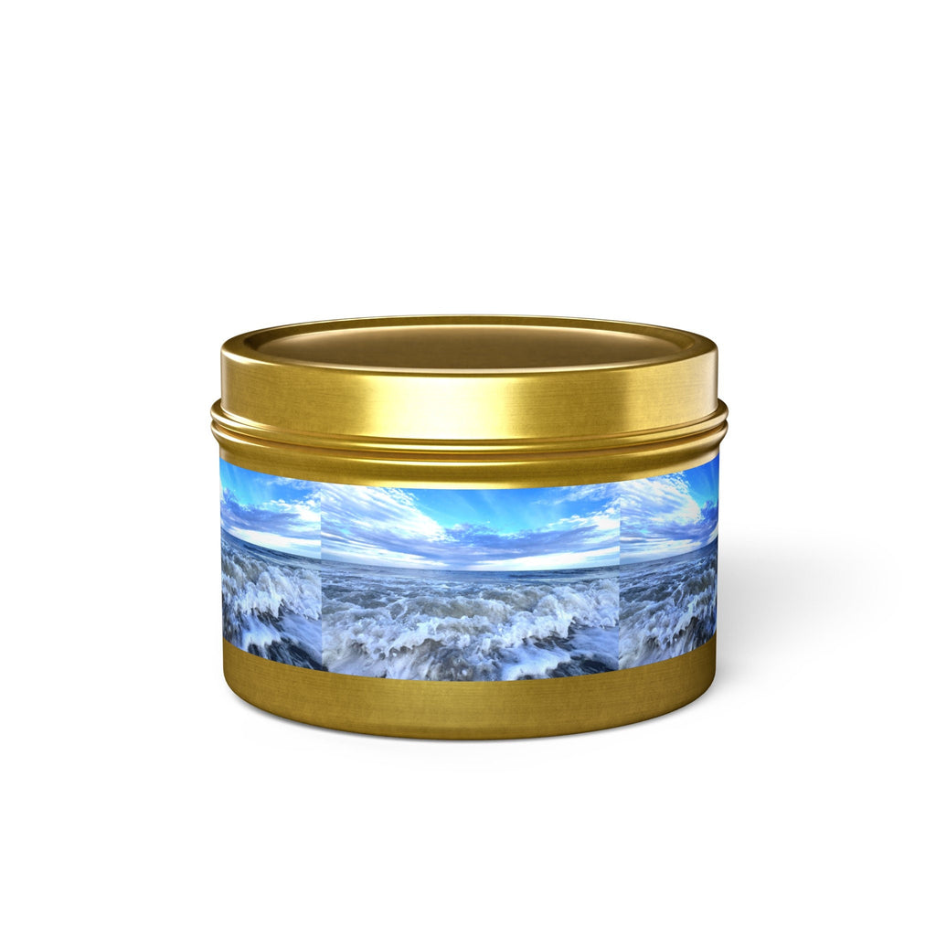 Container Candle With Blue Waves And Sky, HHI (4 oz.)