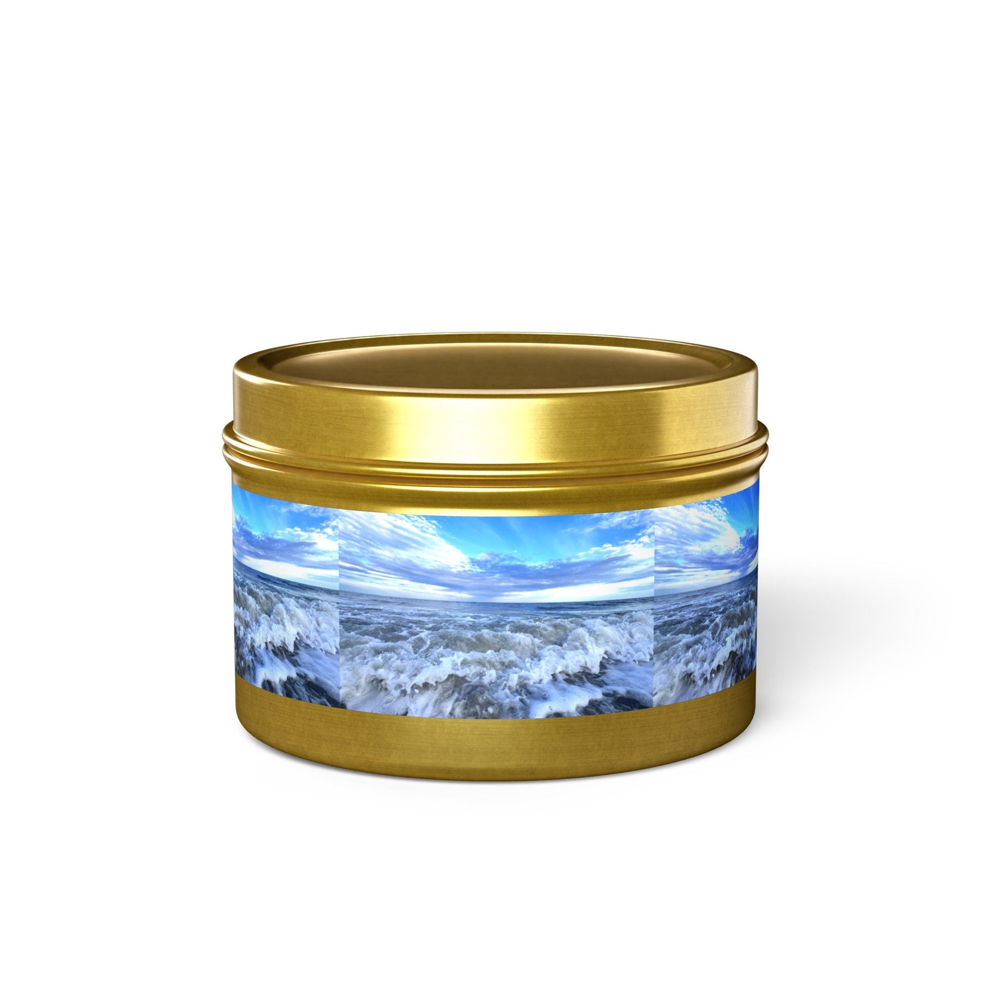Container Candle With Blue Waves And Sky, HHI (4 oz.)