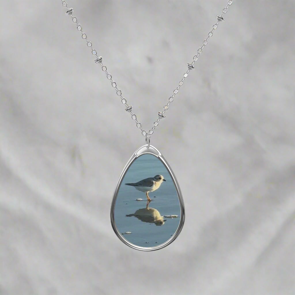 Necklace With Piping Plover on HHI Beach