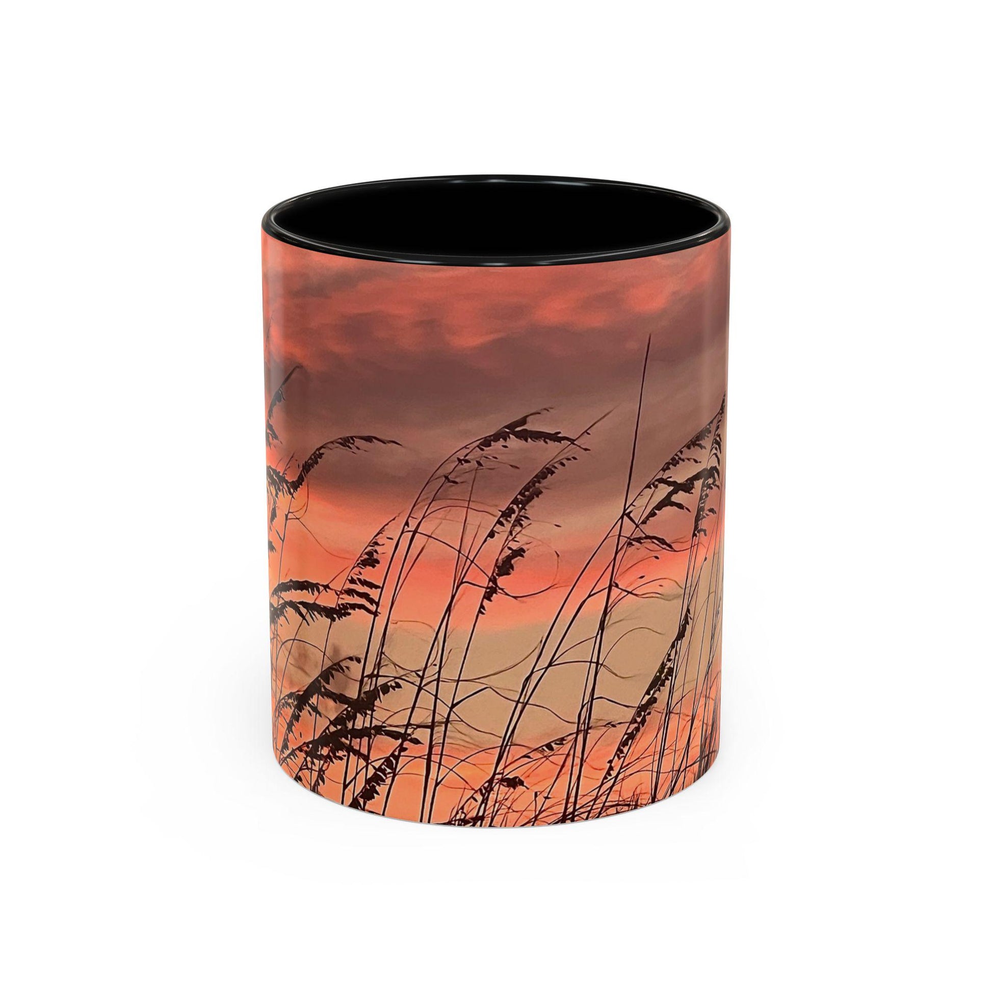 Coffee Mug With Orange Sunset and Sea Oats (15 oz.)