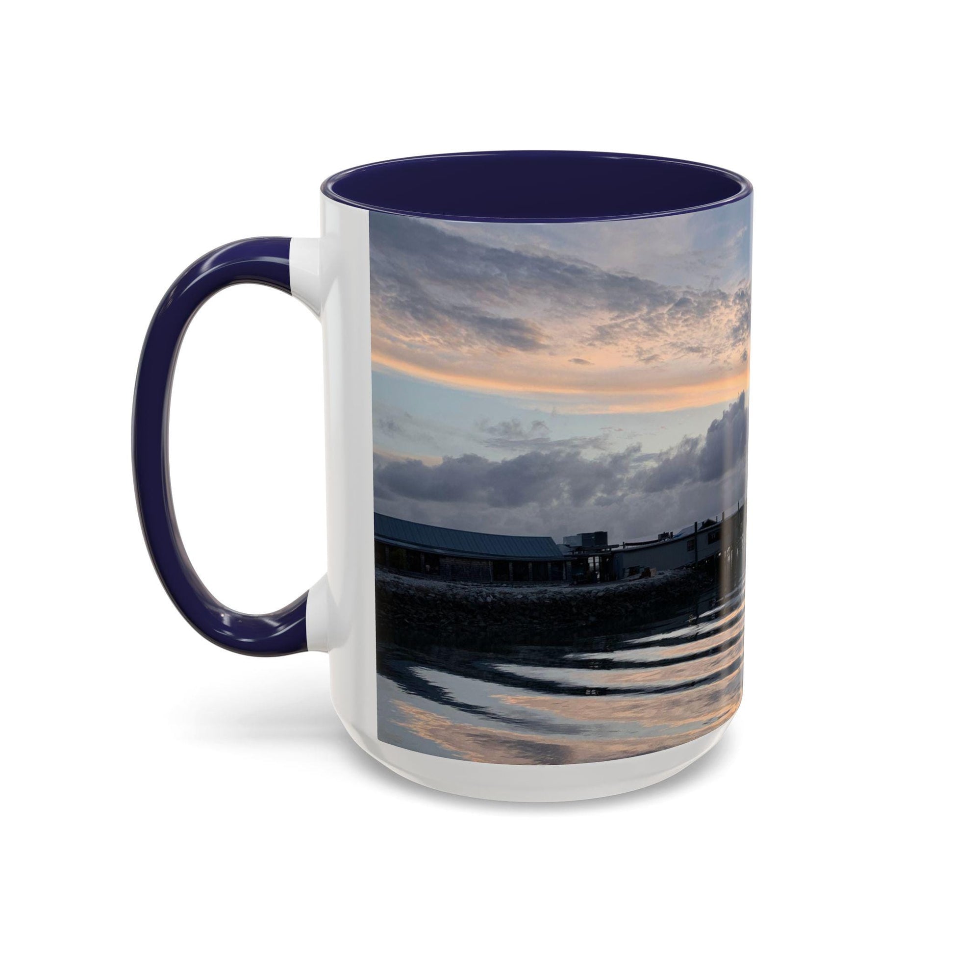 Coffee Mug With Fishing Boat At Sunset on HHI, (15 oz.)