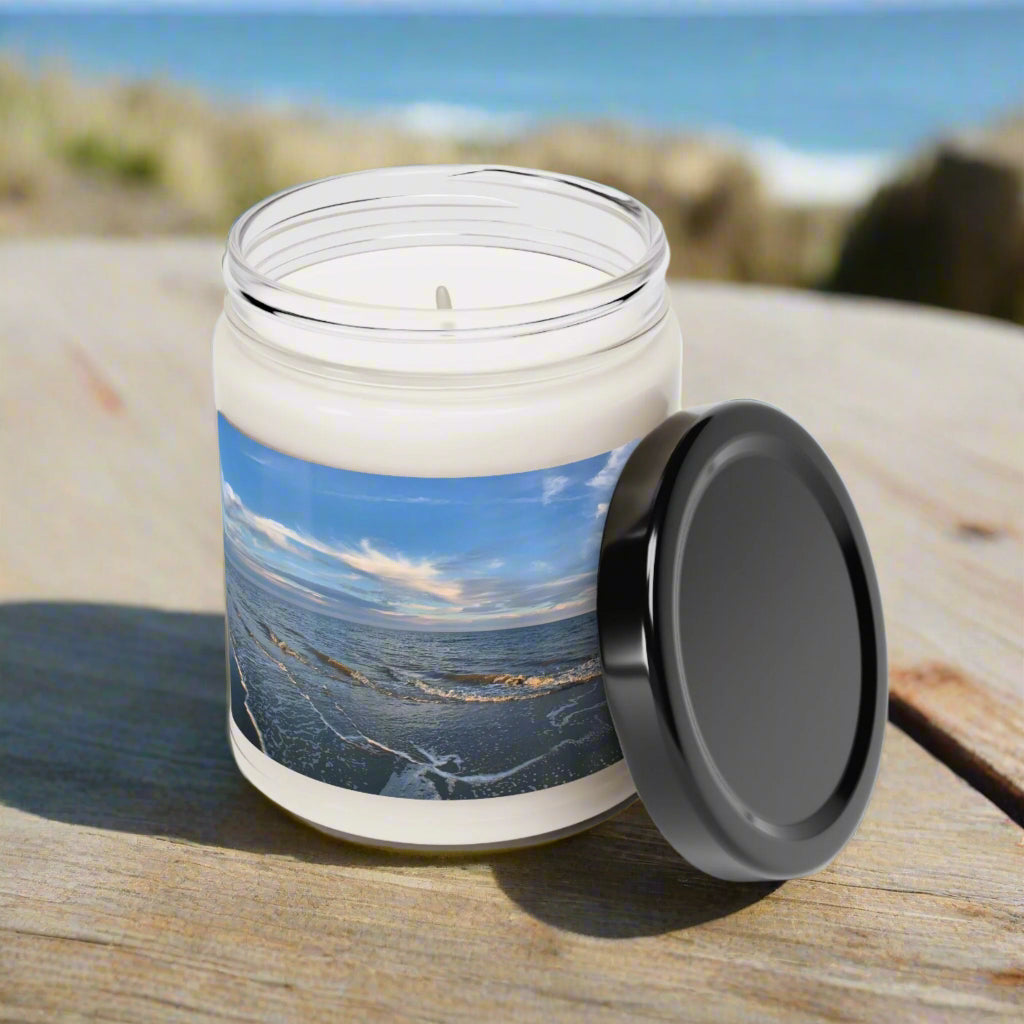 Jar candle (9 oz.) with surf and windswept clouds