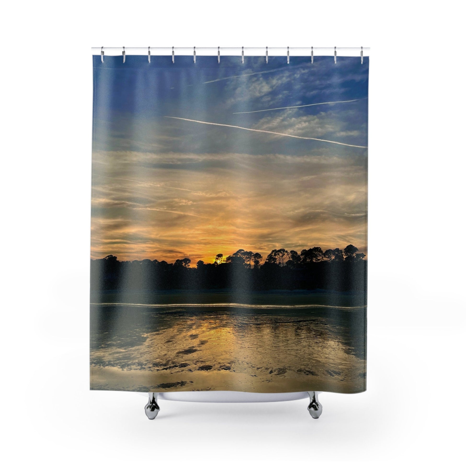 Shower Curtain with Hilton Head Island sunset