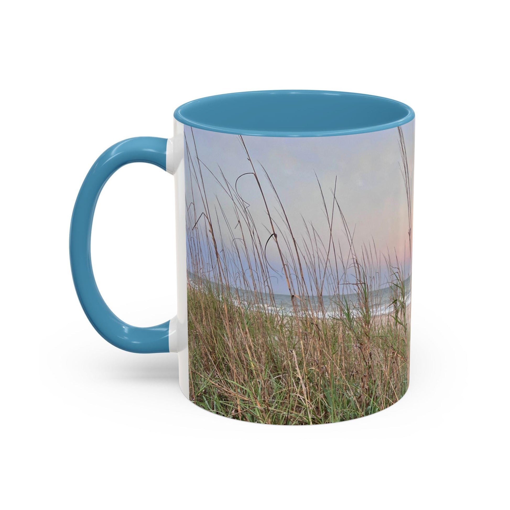Mug With Folly Field Beach Dunes On Hilton Head Island at sunset, 15 oz.