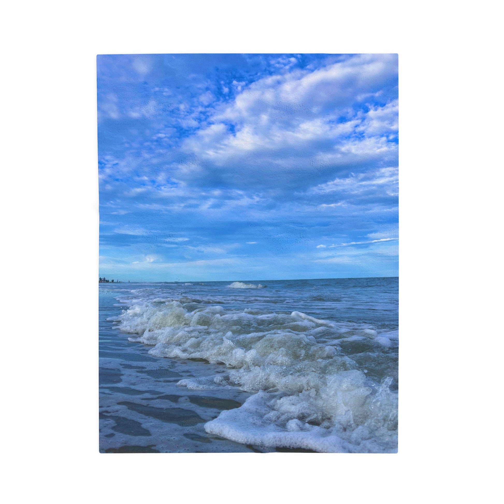 Velveteen Blanket With Blue Waves And Sky