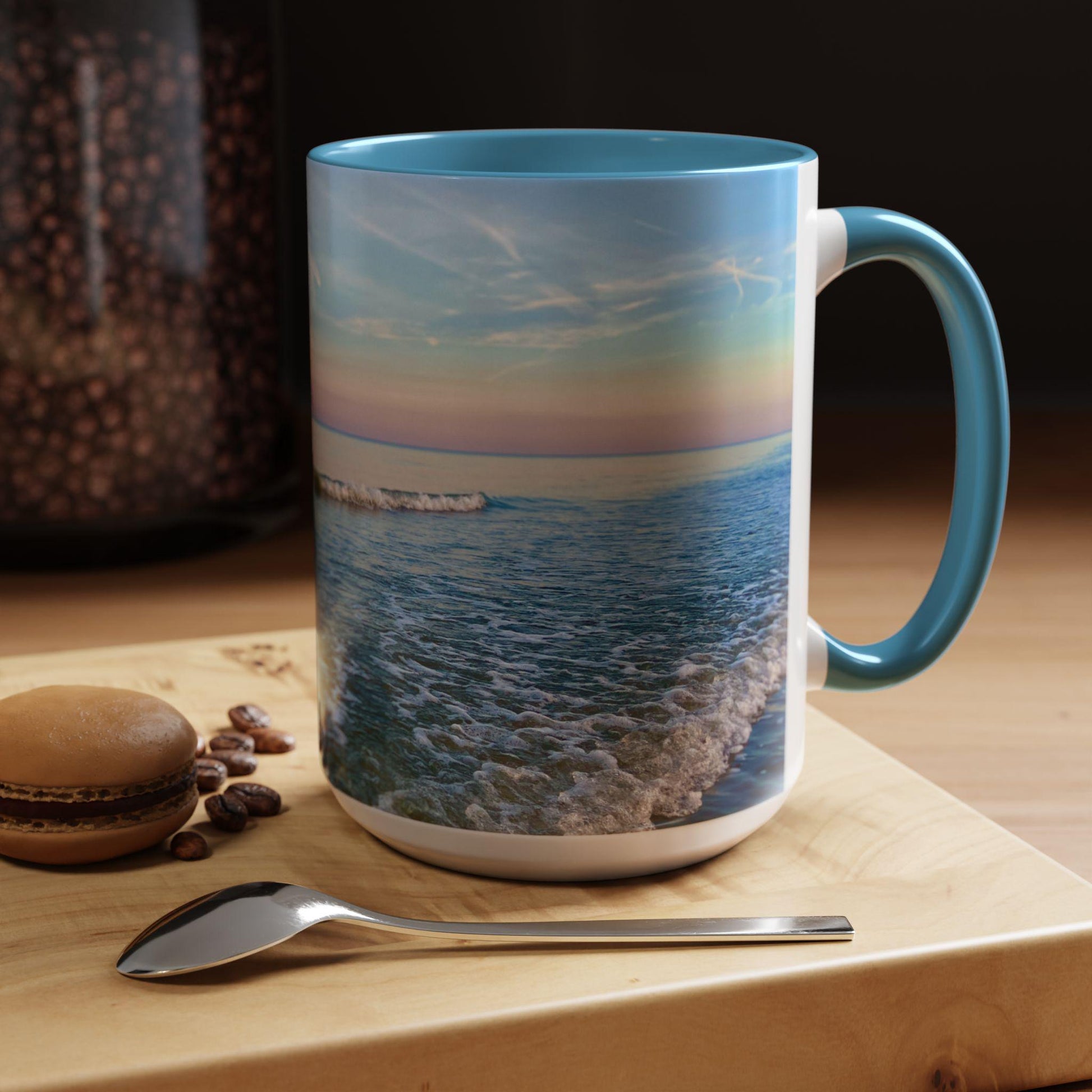 Coffee Mug With Rainbow-Hued Hilton Head Sunset (15 oz.)