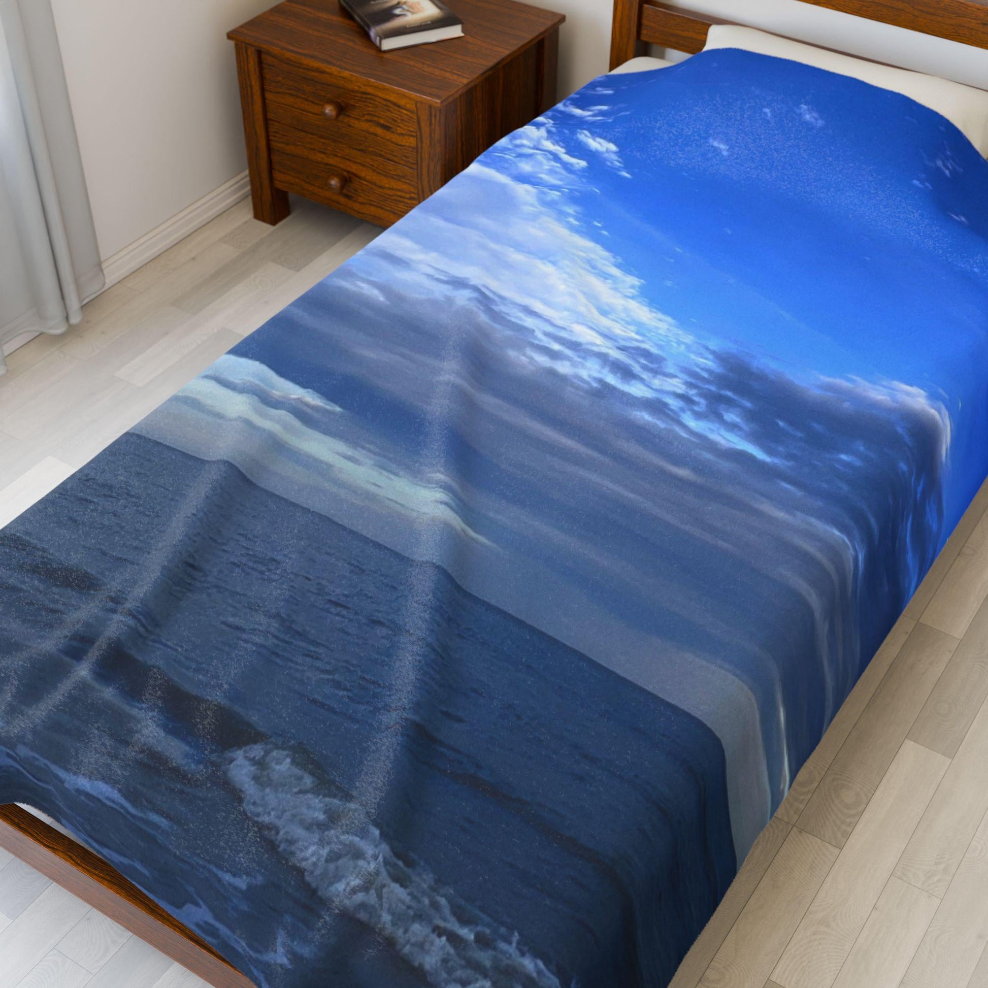 Velveteen Blanket With Blue Sky and Sea On Hilton Head Island