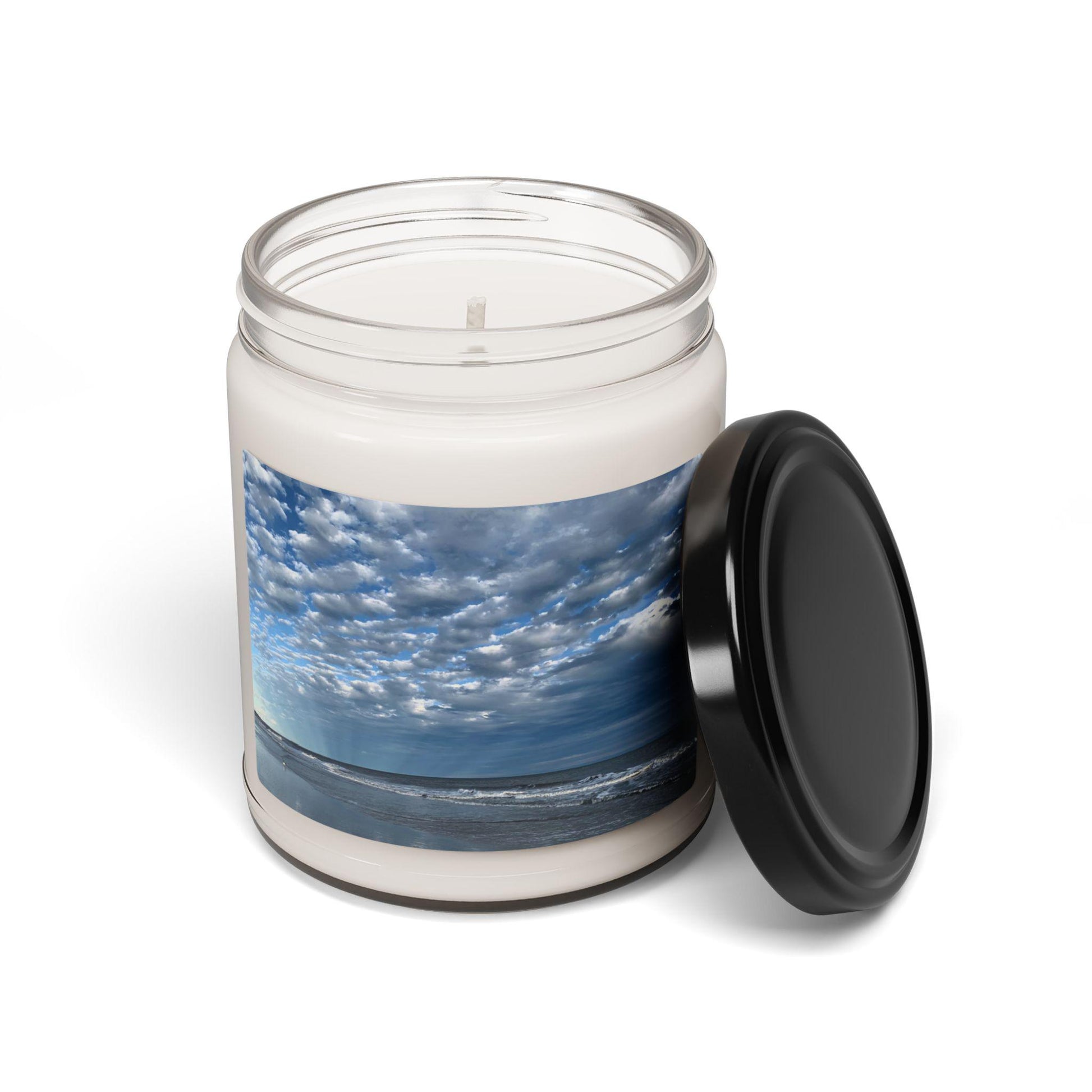 Jar Candle With Blue Clouded Sky and Sea (9 oz.)