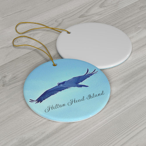 Christmas Ornament featuring an Osprey in Flight on Hilton Head Island