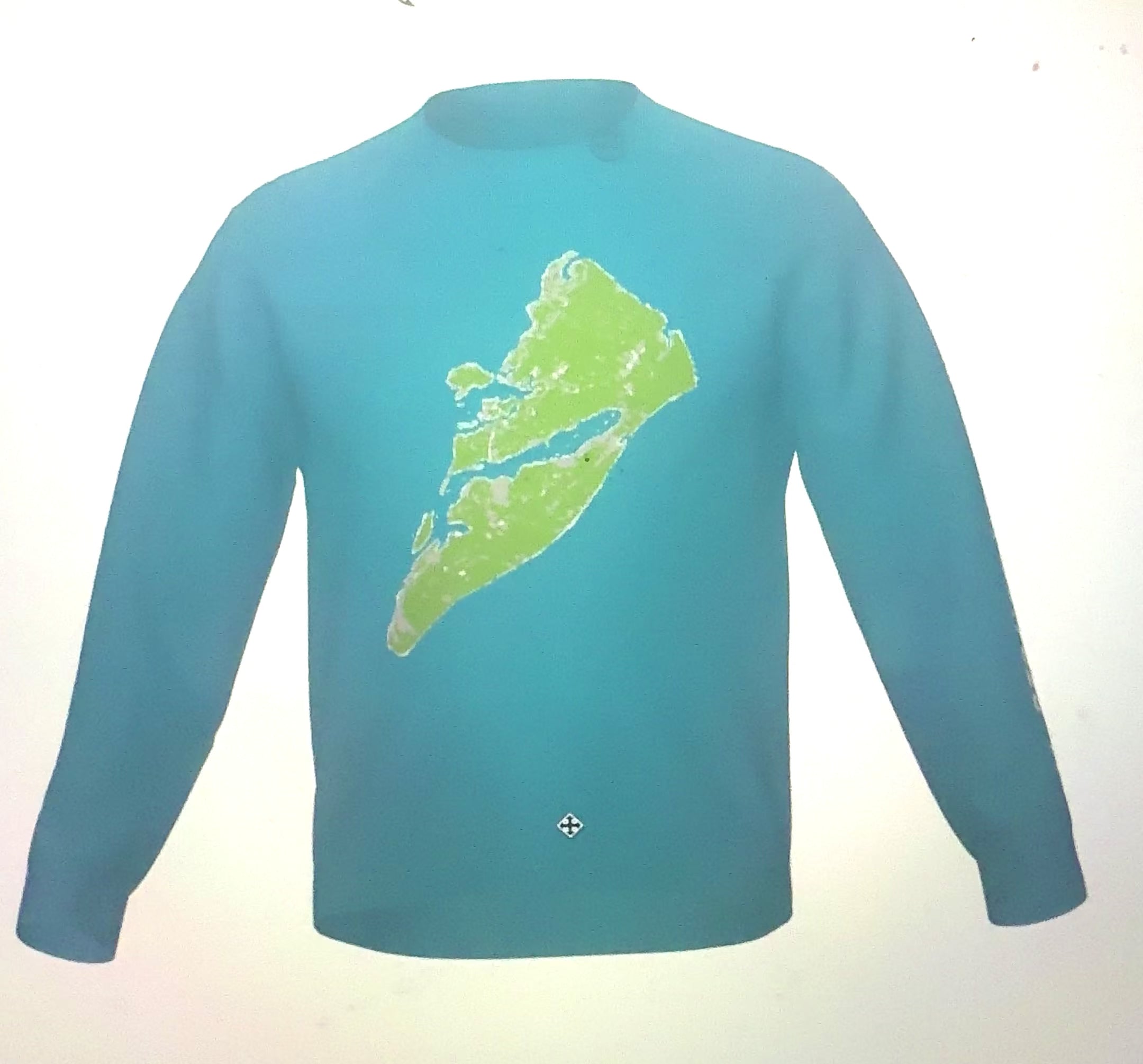 view of front and back of knitted sweater